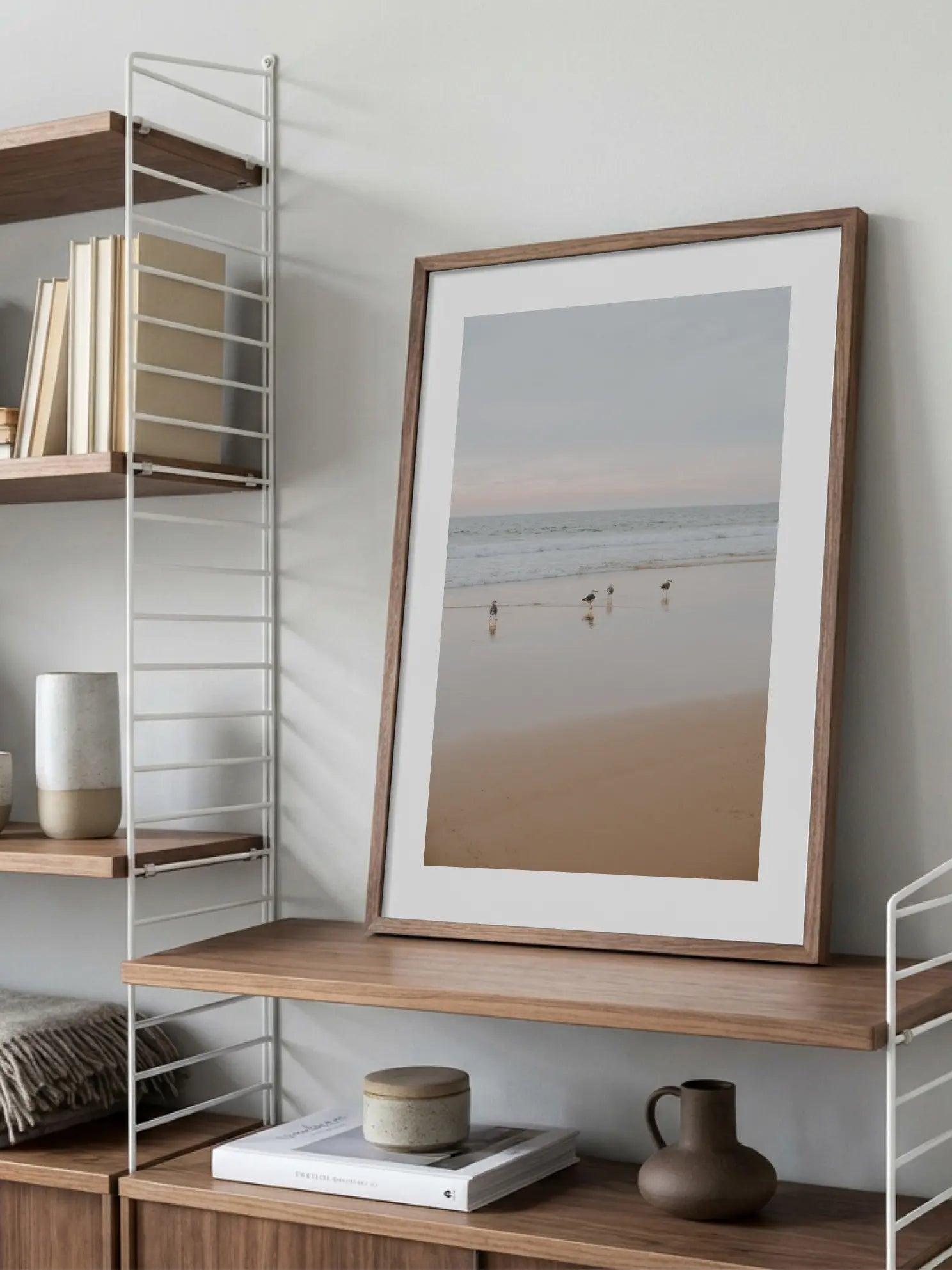 Seagulls on the Beach Poster