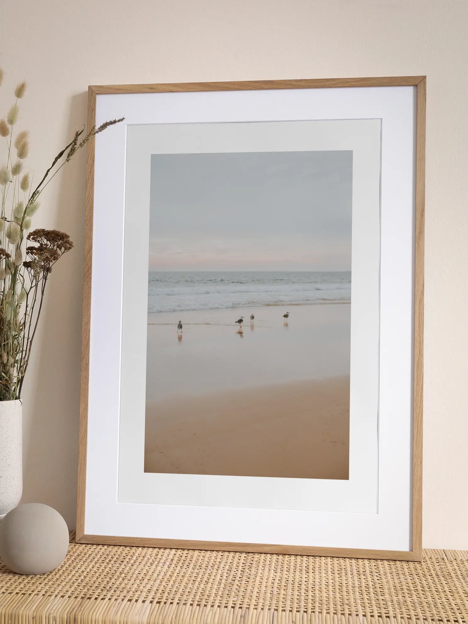 Seagulls on the Beach Poster
