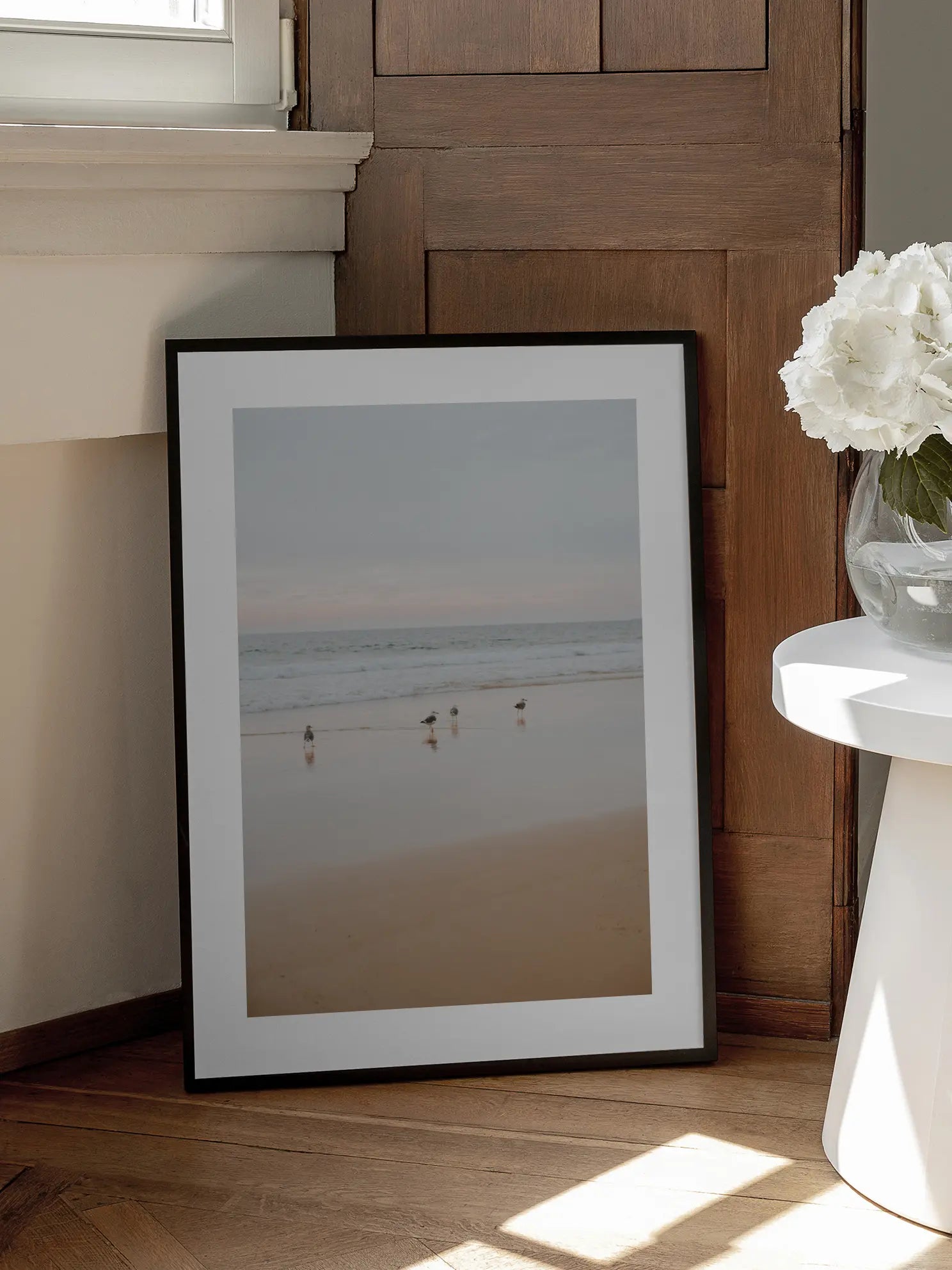 Seagulls on the Beach Poster