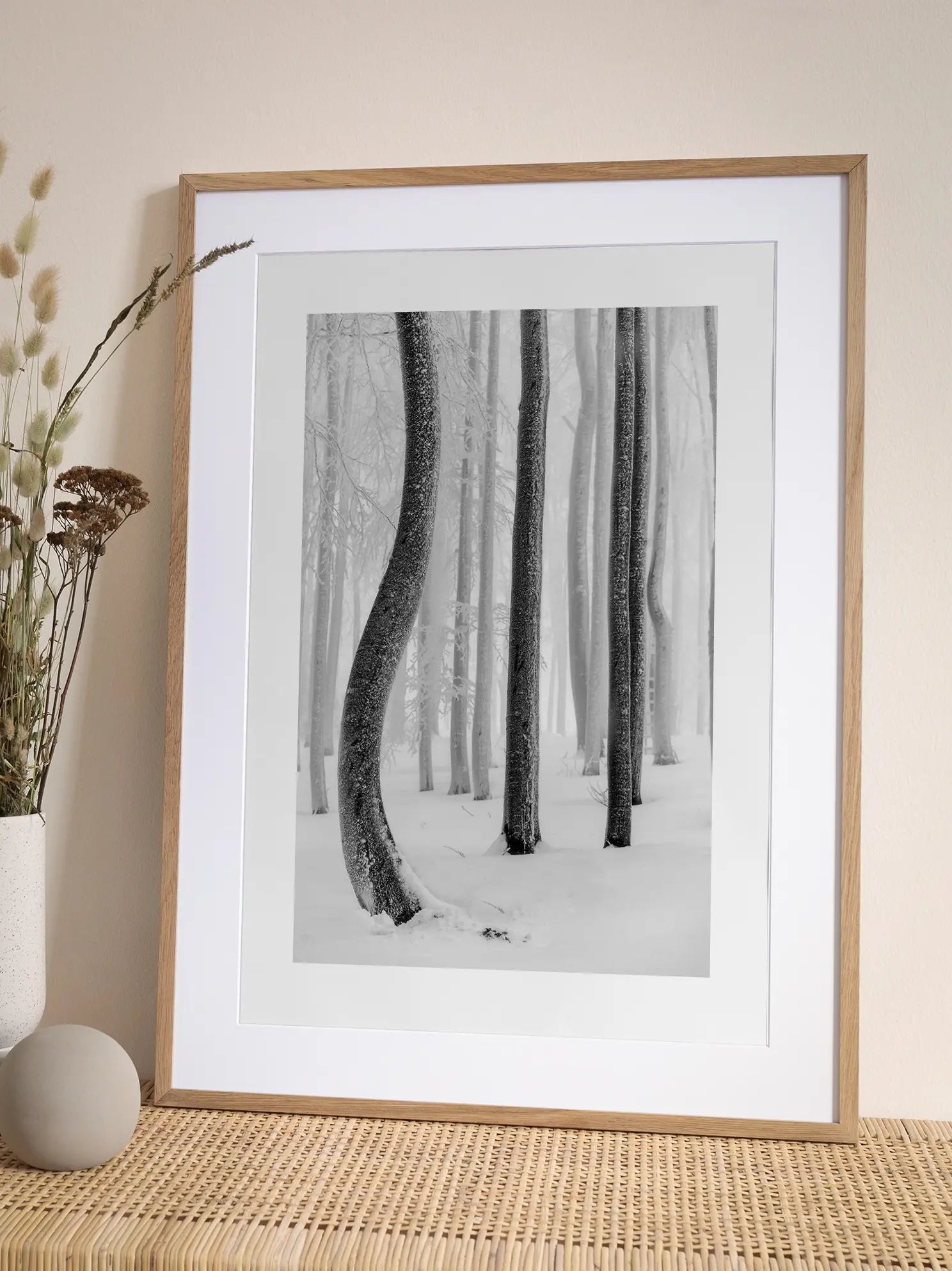 Snowy Forest Shapes Poster