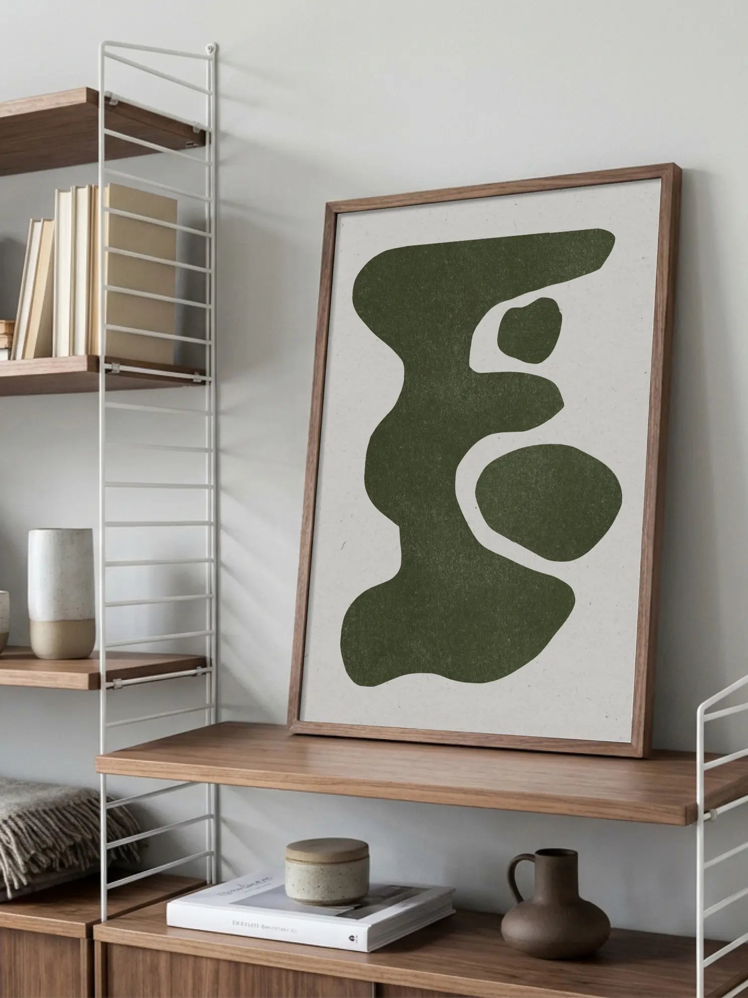 Soft Green Shapes Poster