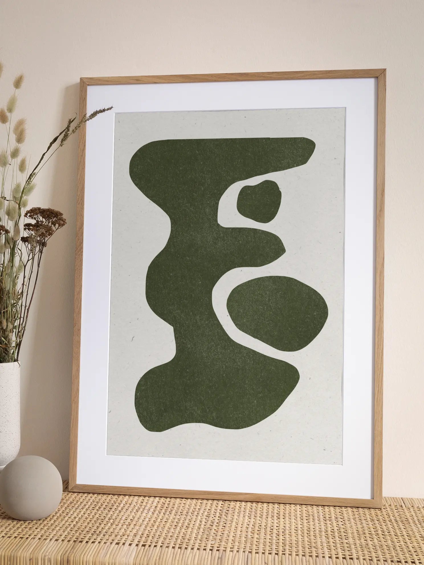 Soft Green Shapes Poster