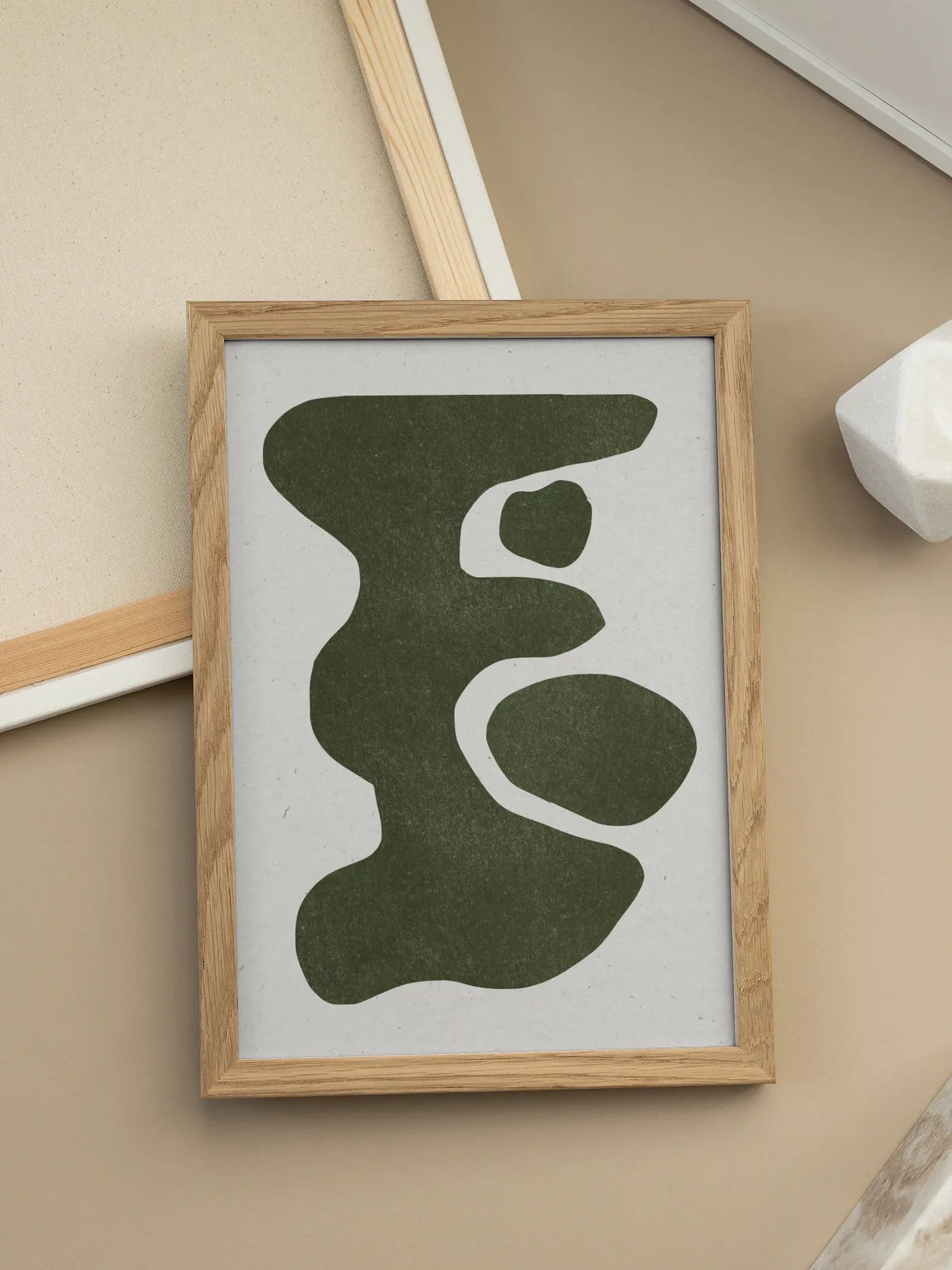 Soft Green Shapes Poster