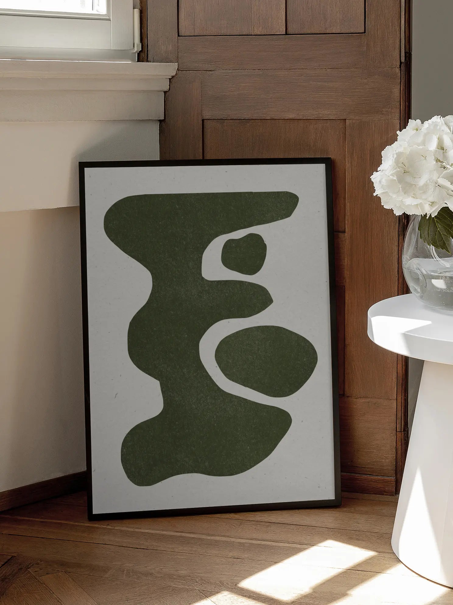 Soft Green Shapes Poster
