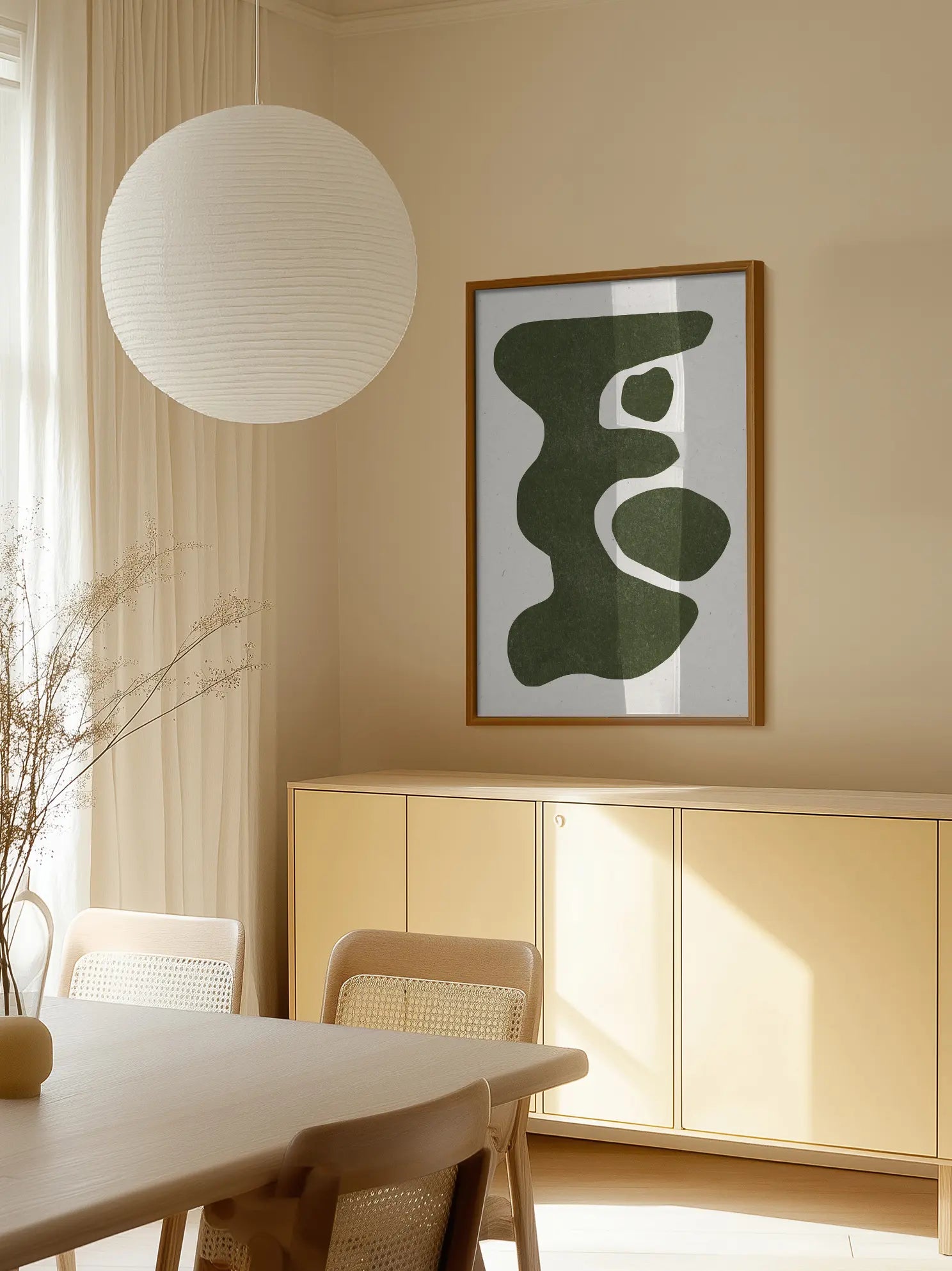 Soft Green Shapes Poster