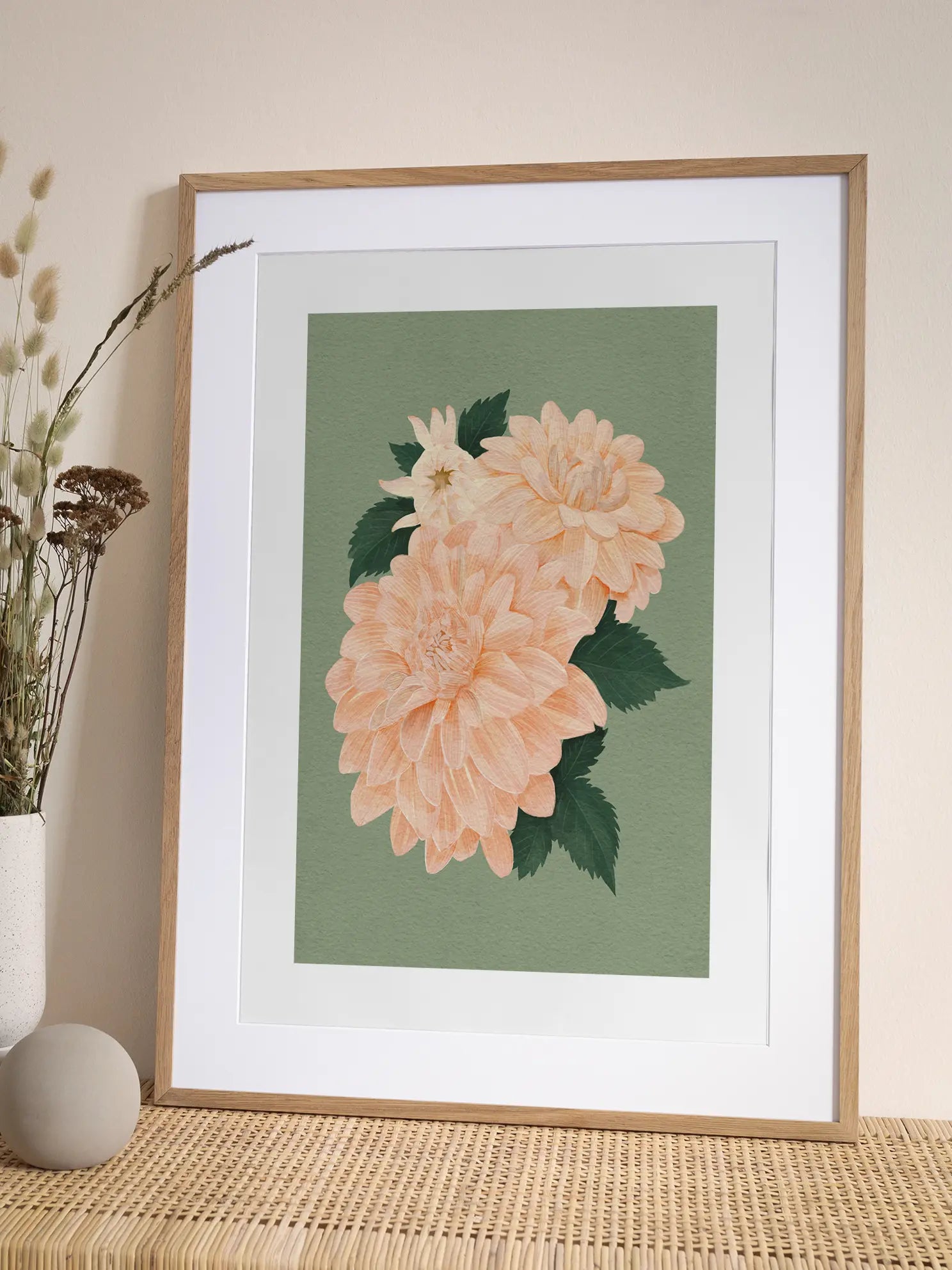 Soft Peach Botanical Poster