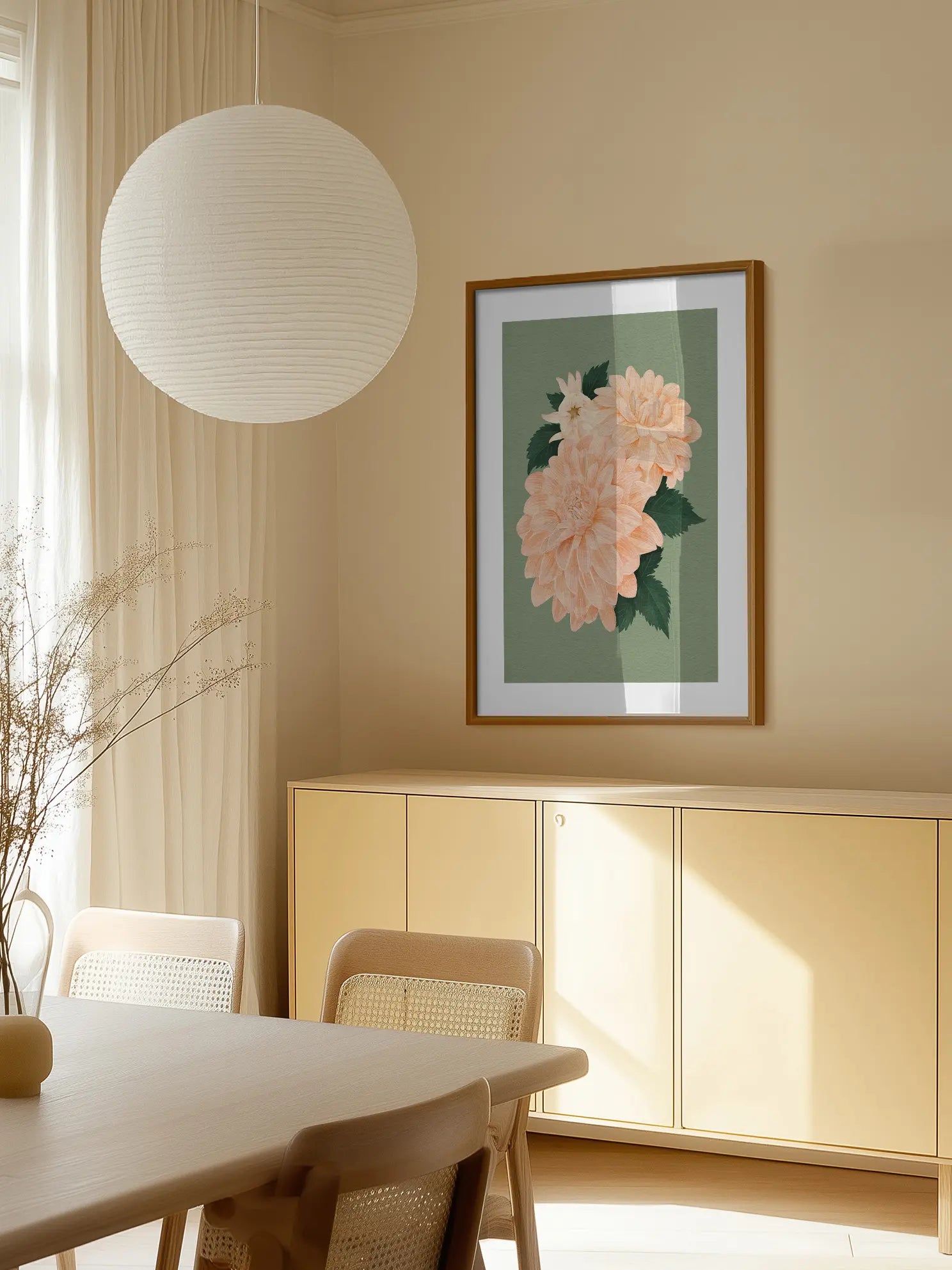 Soft Peach Botanical Poster