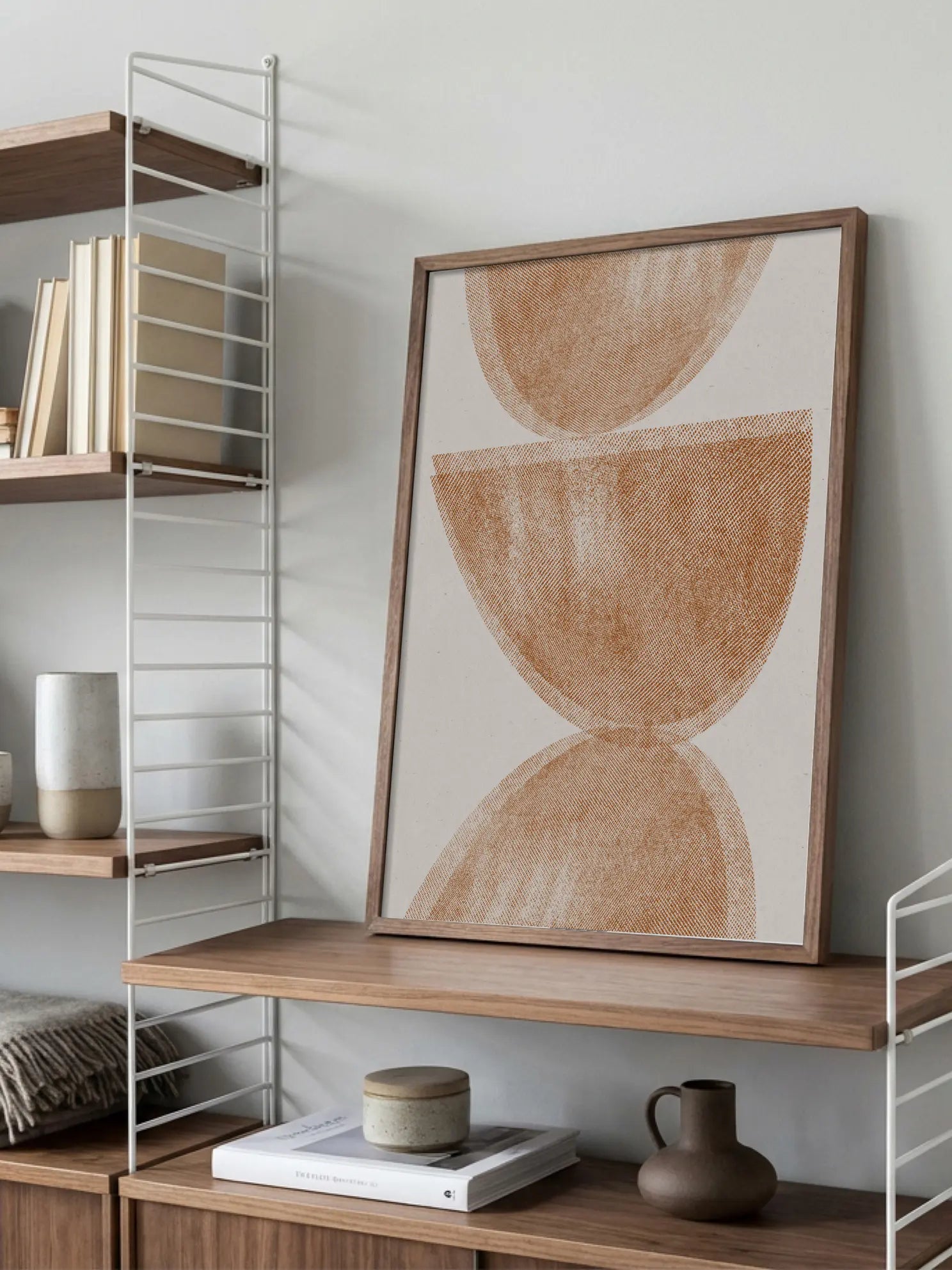 Stacked Brown Halves Poster