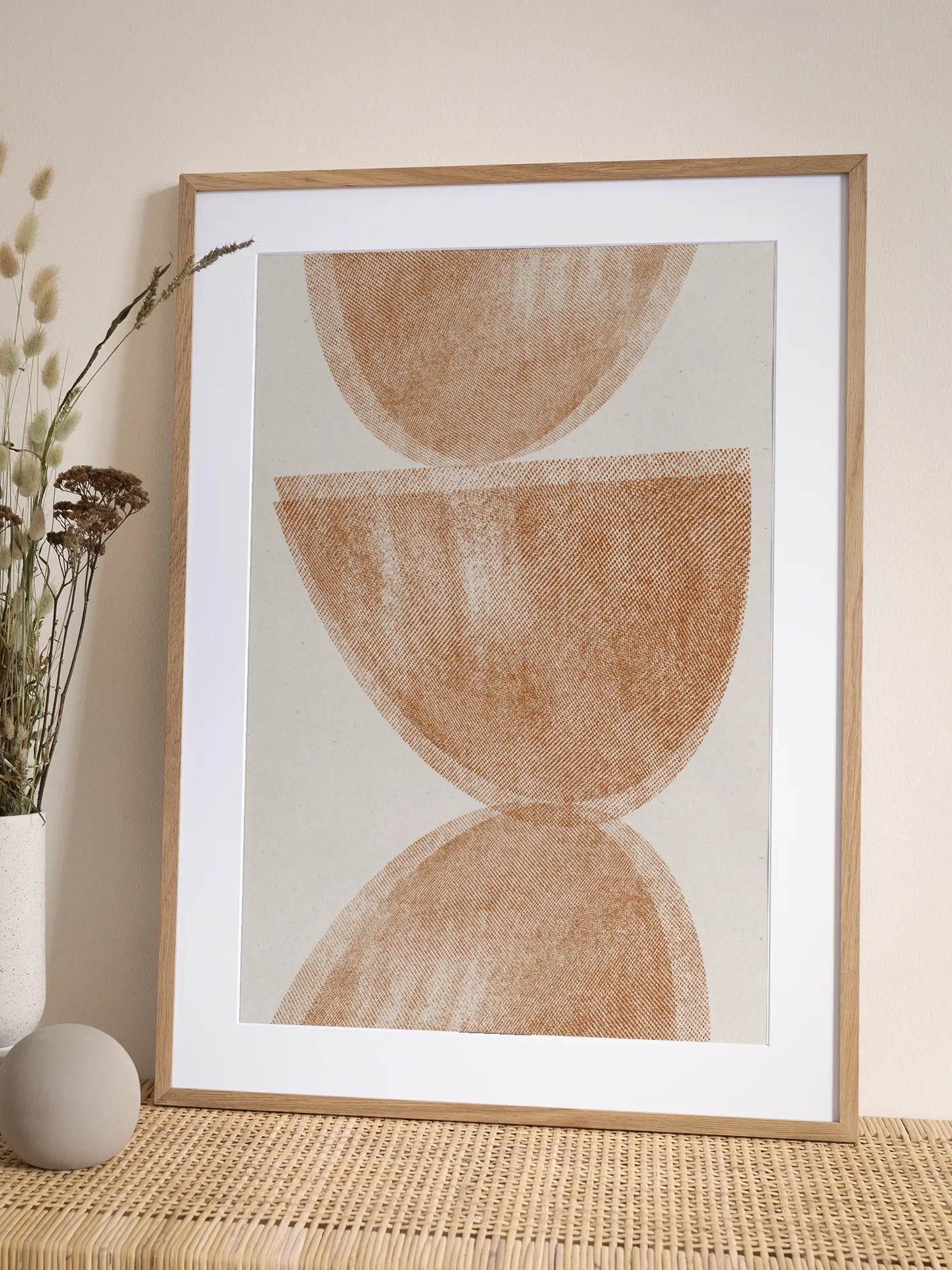 Stacked Brown Halves Poster