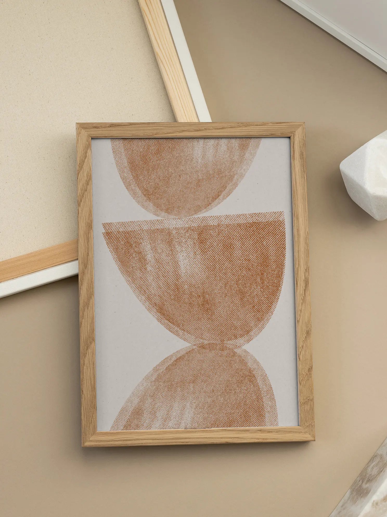 Stacked Brown Halves Poster