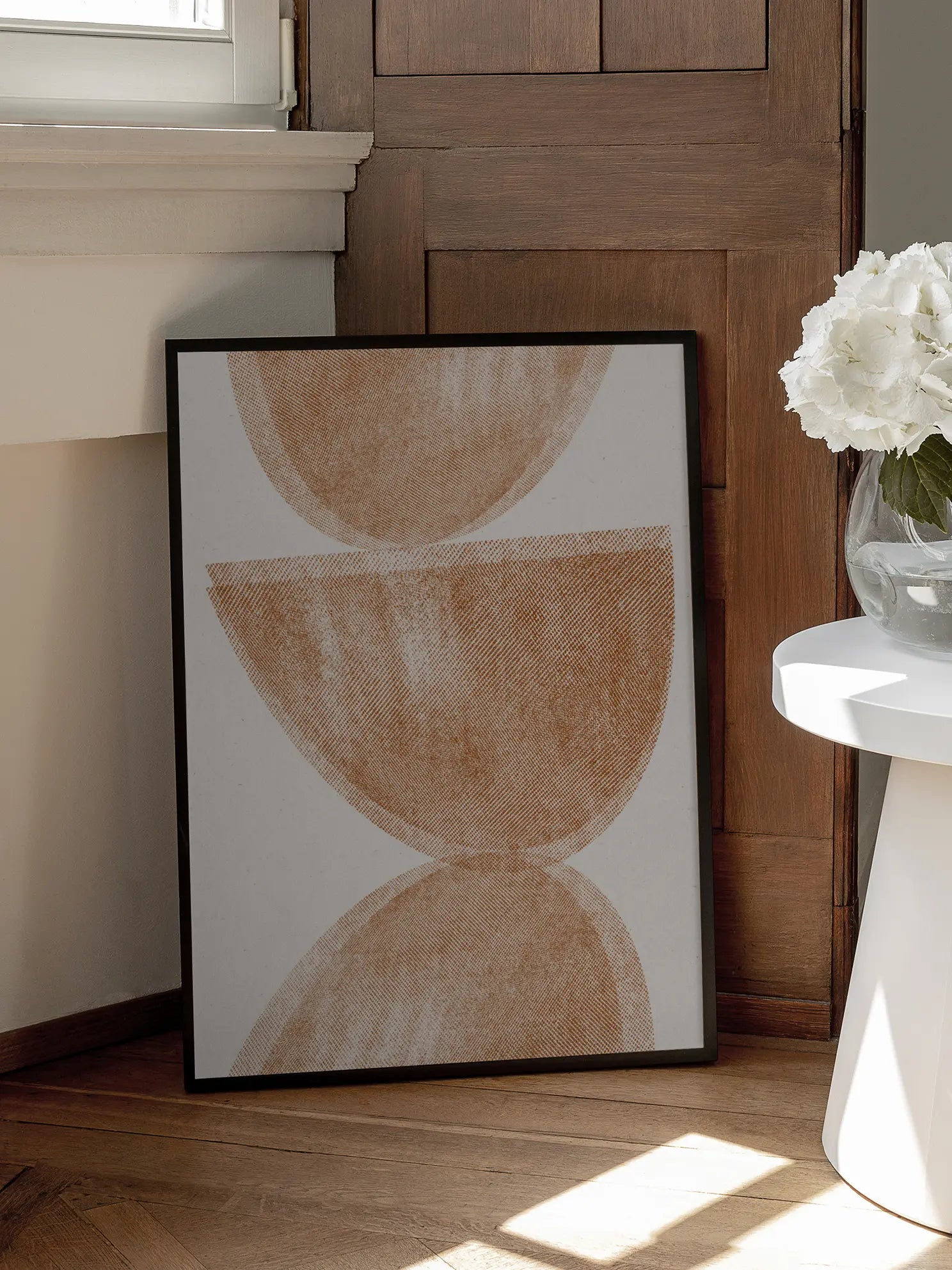 Stacked Brown Halves Poster