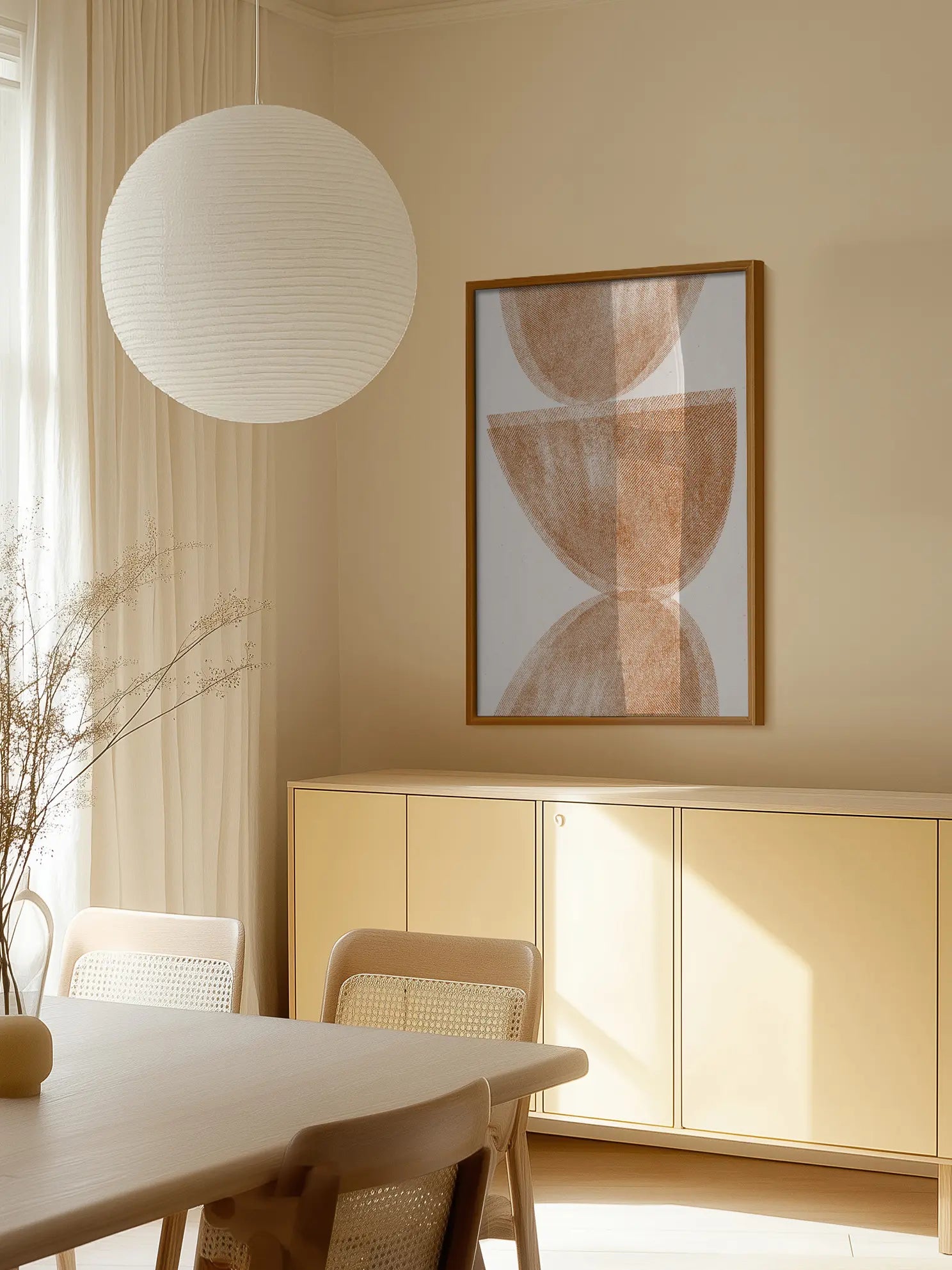 Stacked Brown Halves Poster