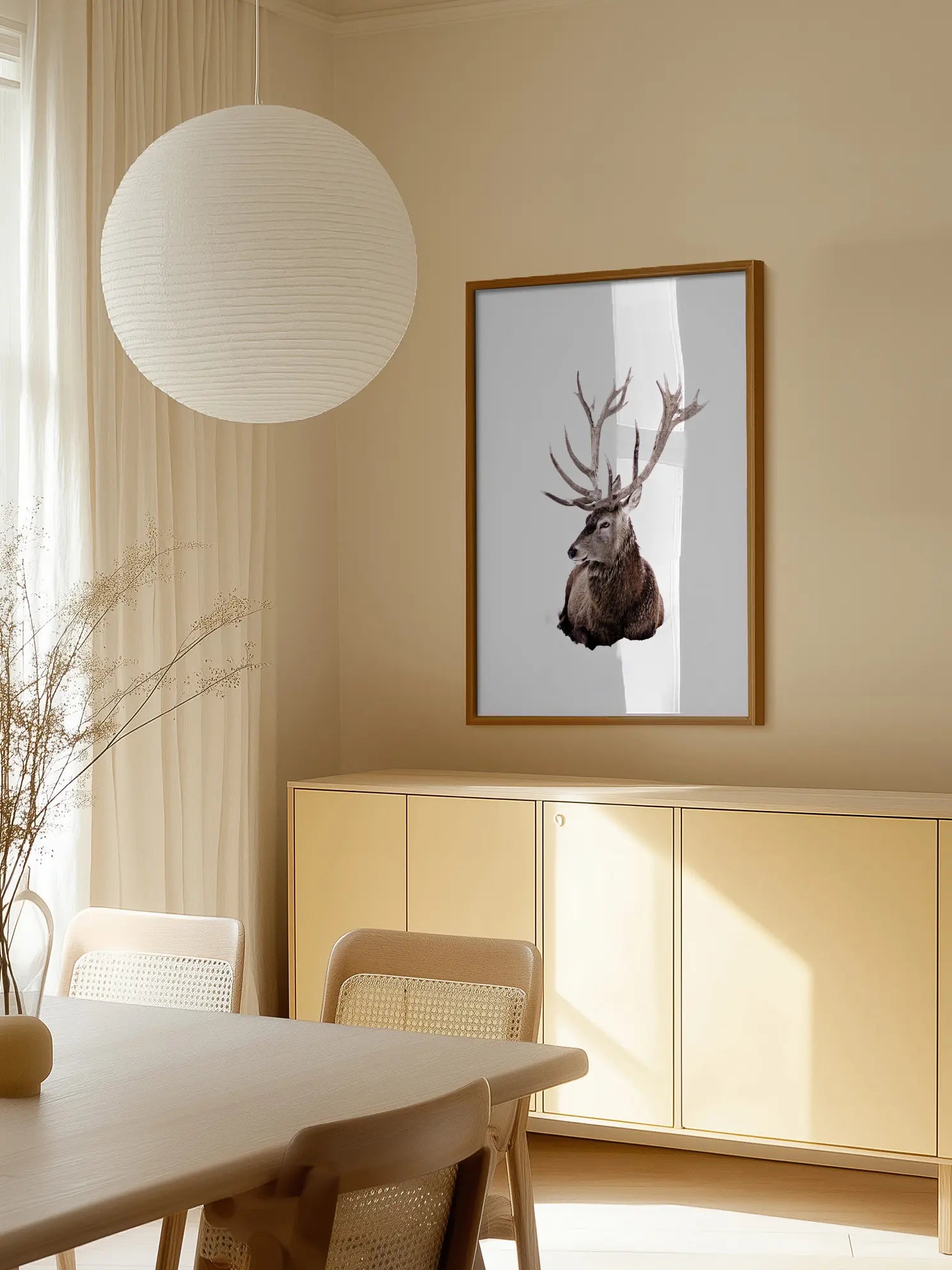 Stag In Snow Poster