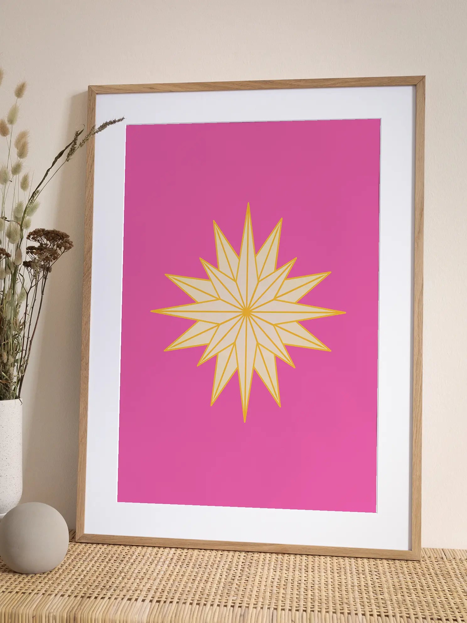 Star Shape Pink Poster