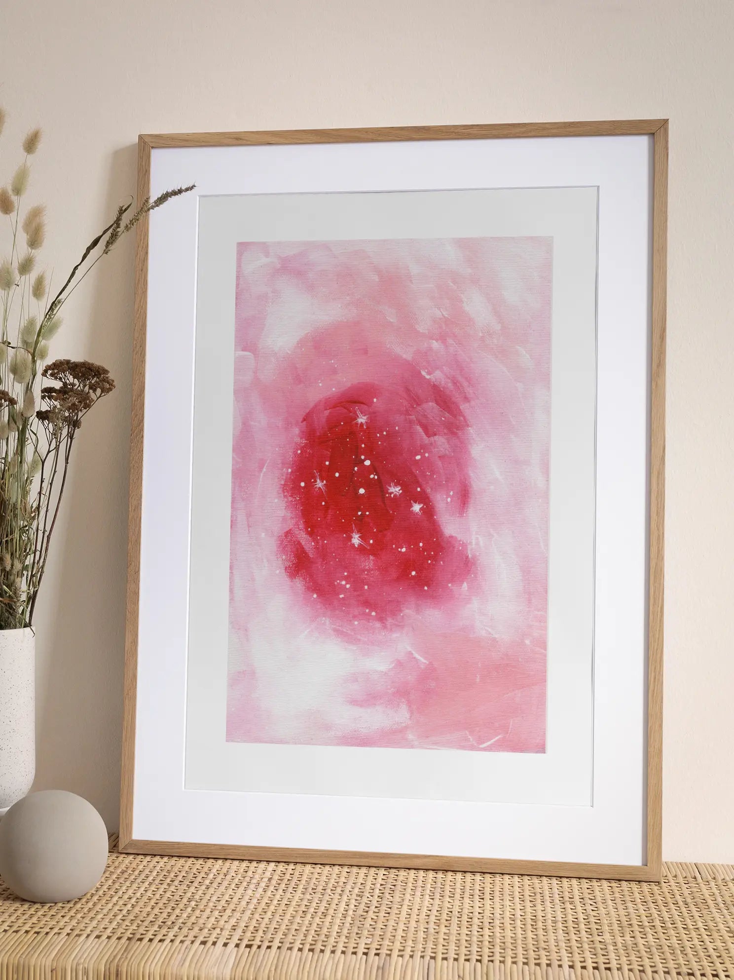Starry Pink Swirl Poster