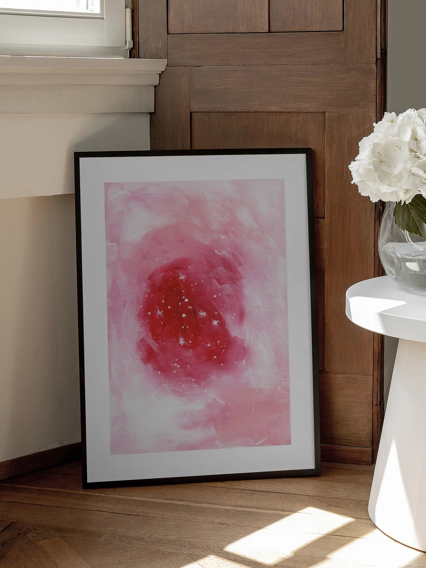 Starry Pink Swirl Poster