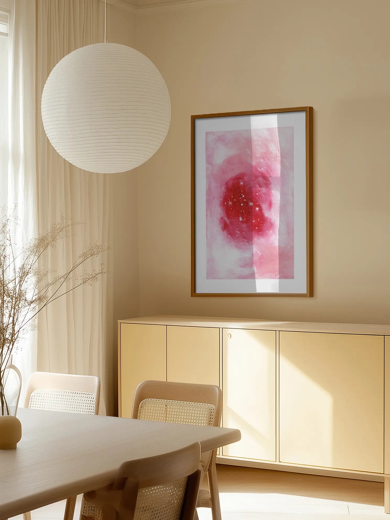 Starry Pink Swirl Poster