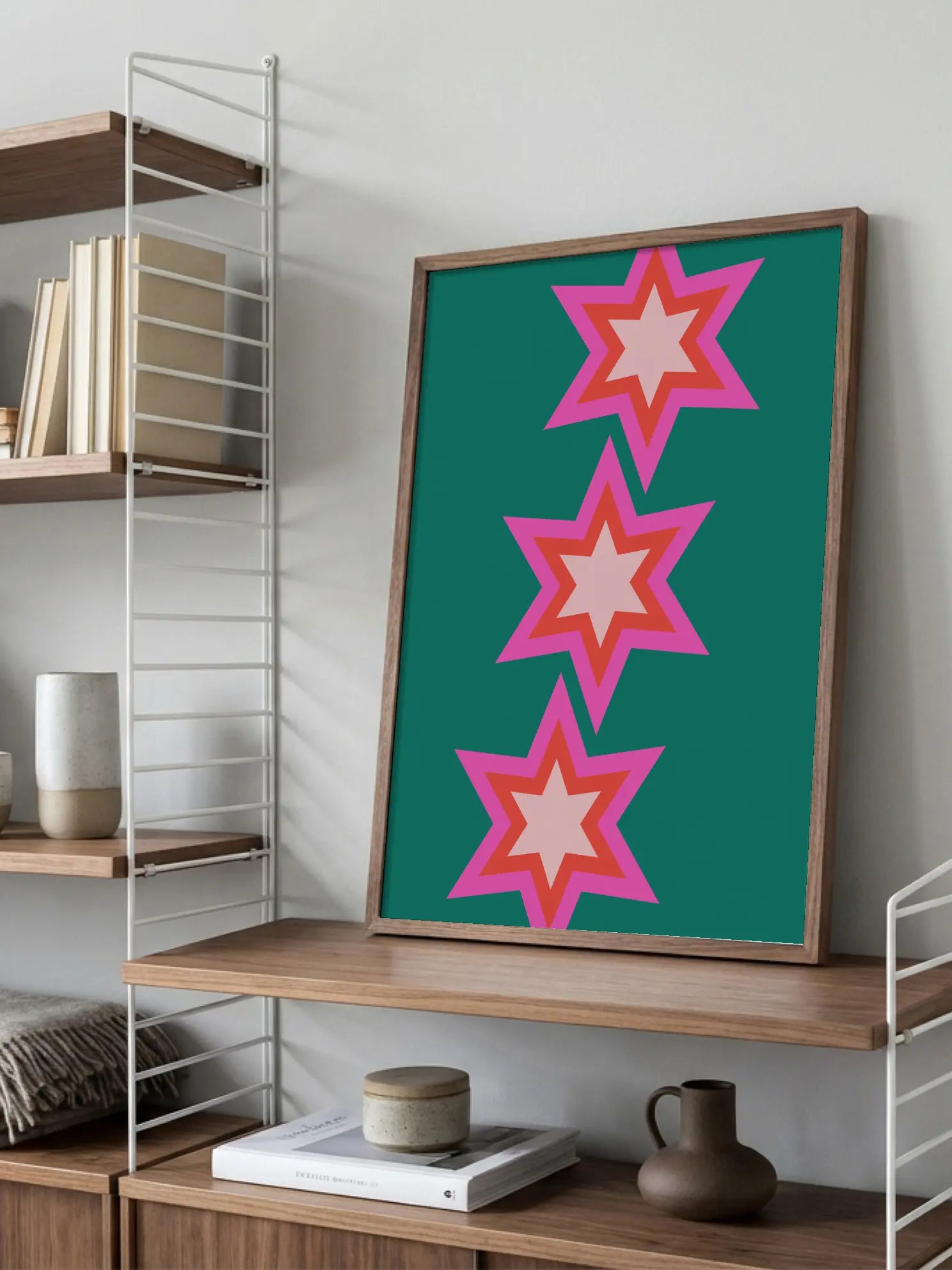 Stars on Green Poster