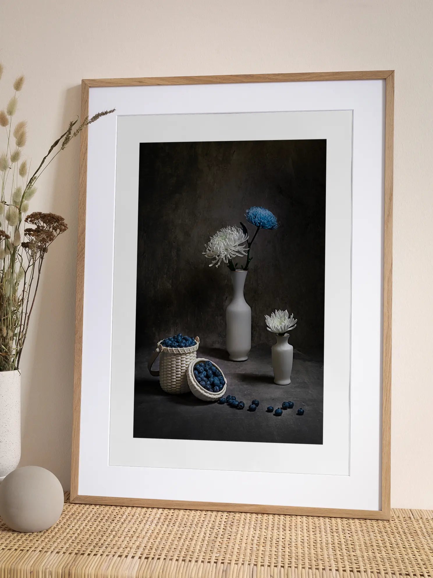 Still Life with Blue and White Flowers Poster