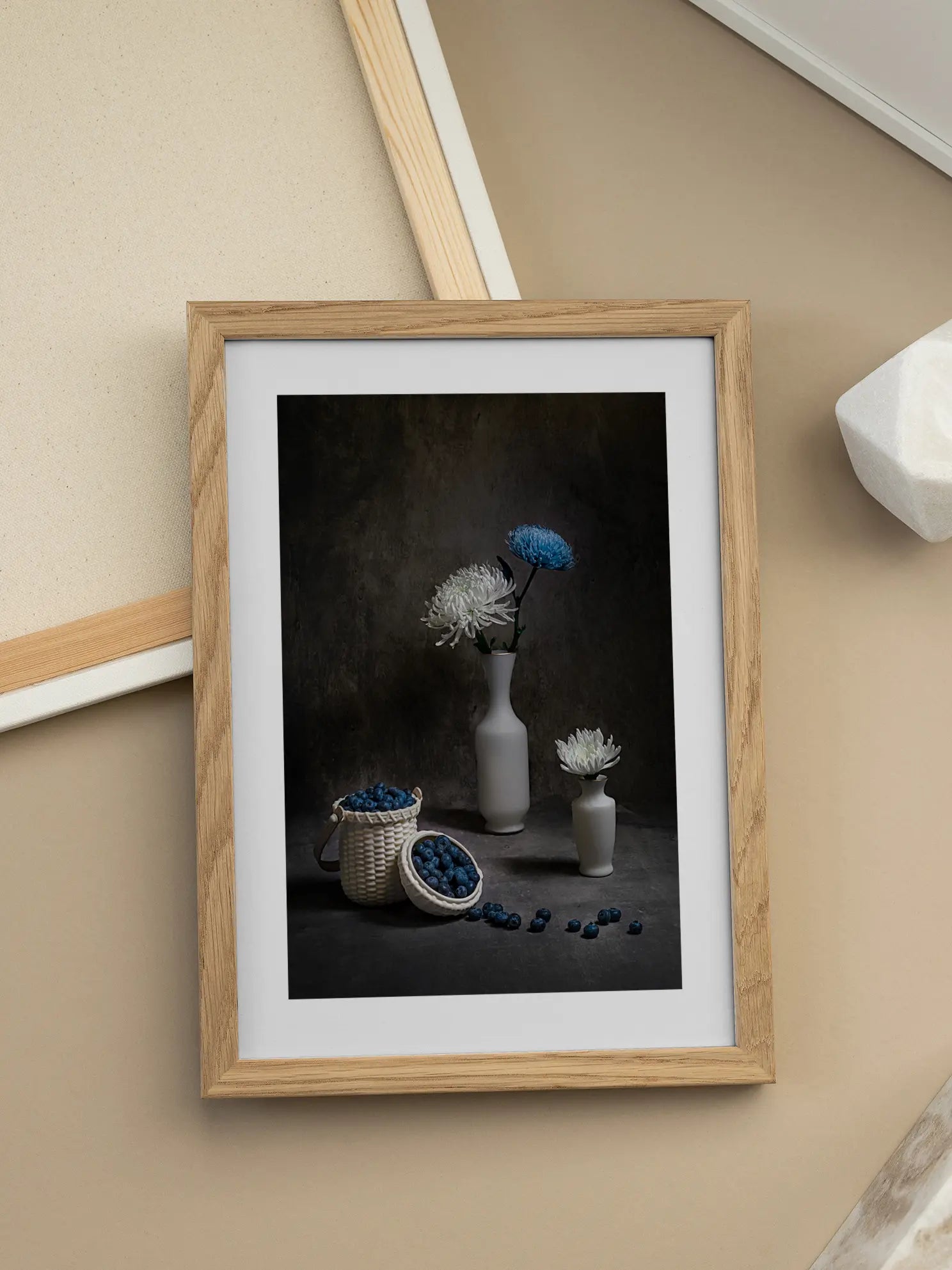 Still Life with Blue and White Flowers Poster