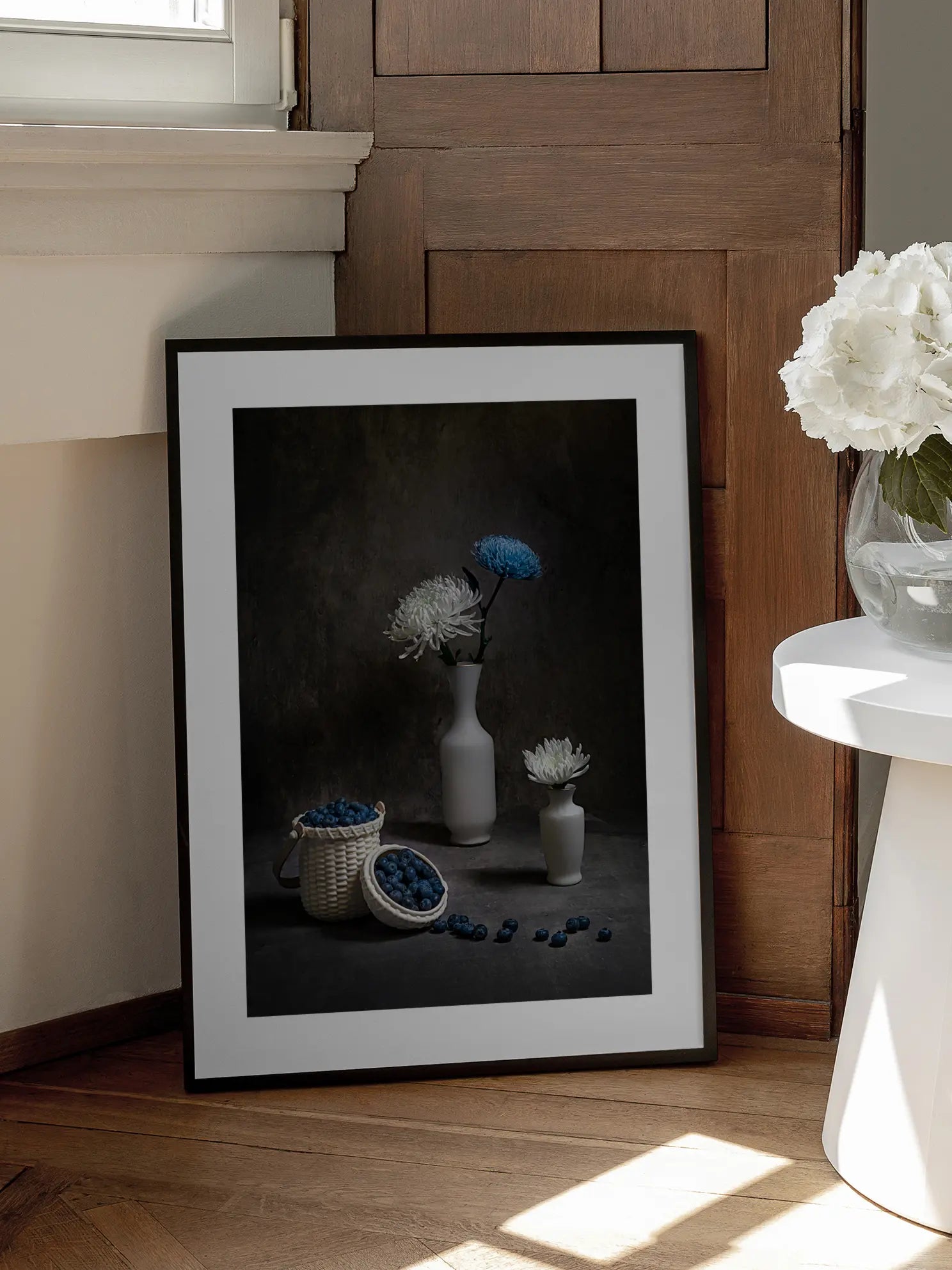 Still Life with Blue and White Flowers Poster