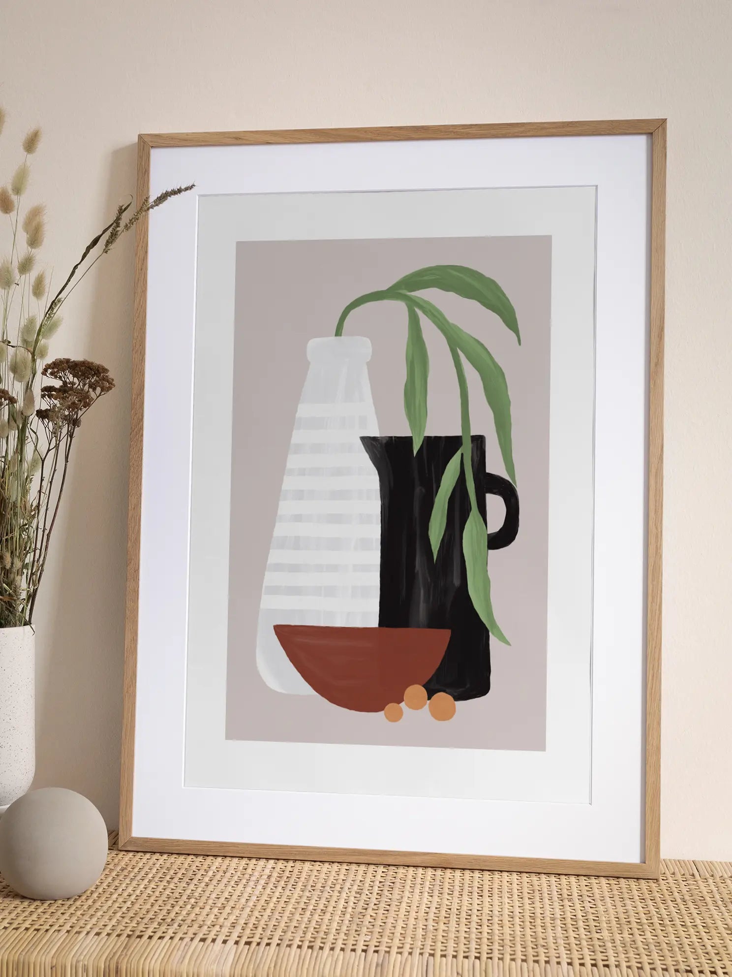 Still Life With Green Plant Poster