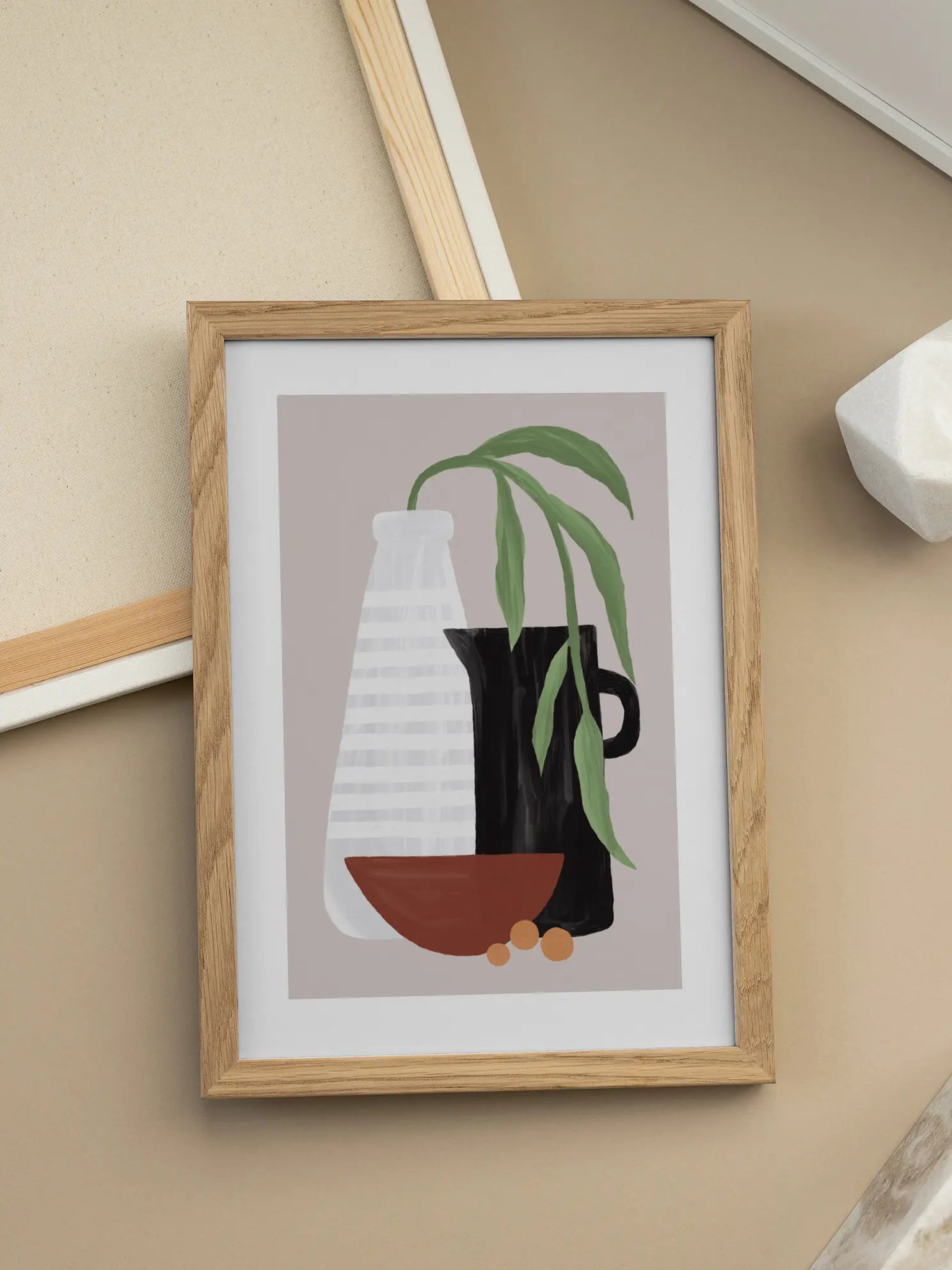 Still Life With Green Plant Poster