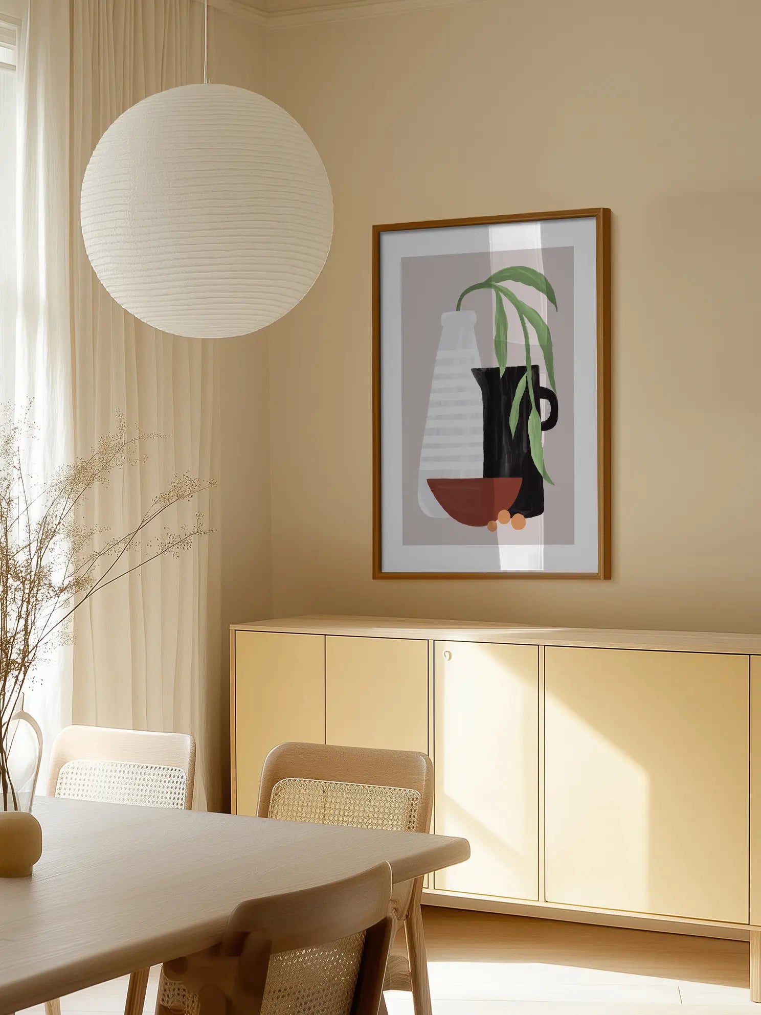 Still Life With Green Plant Poster