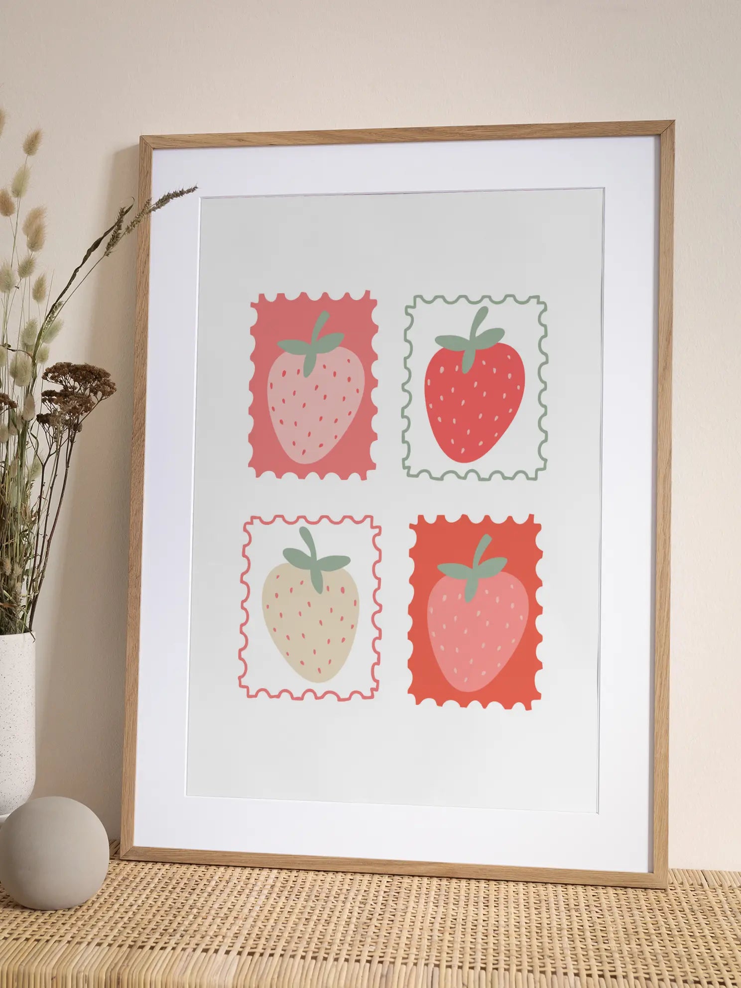 Strawberry Stamps Poster