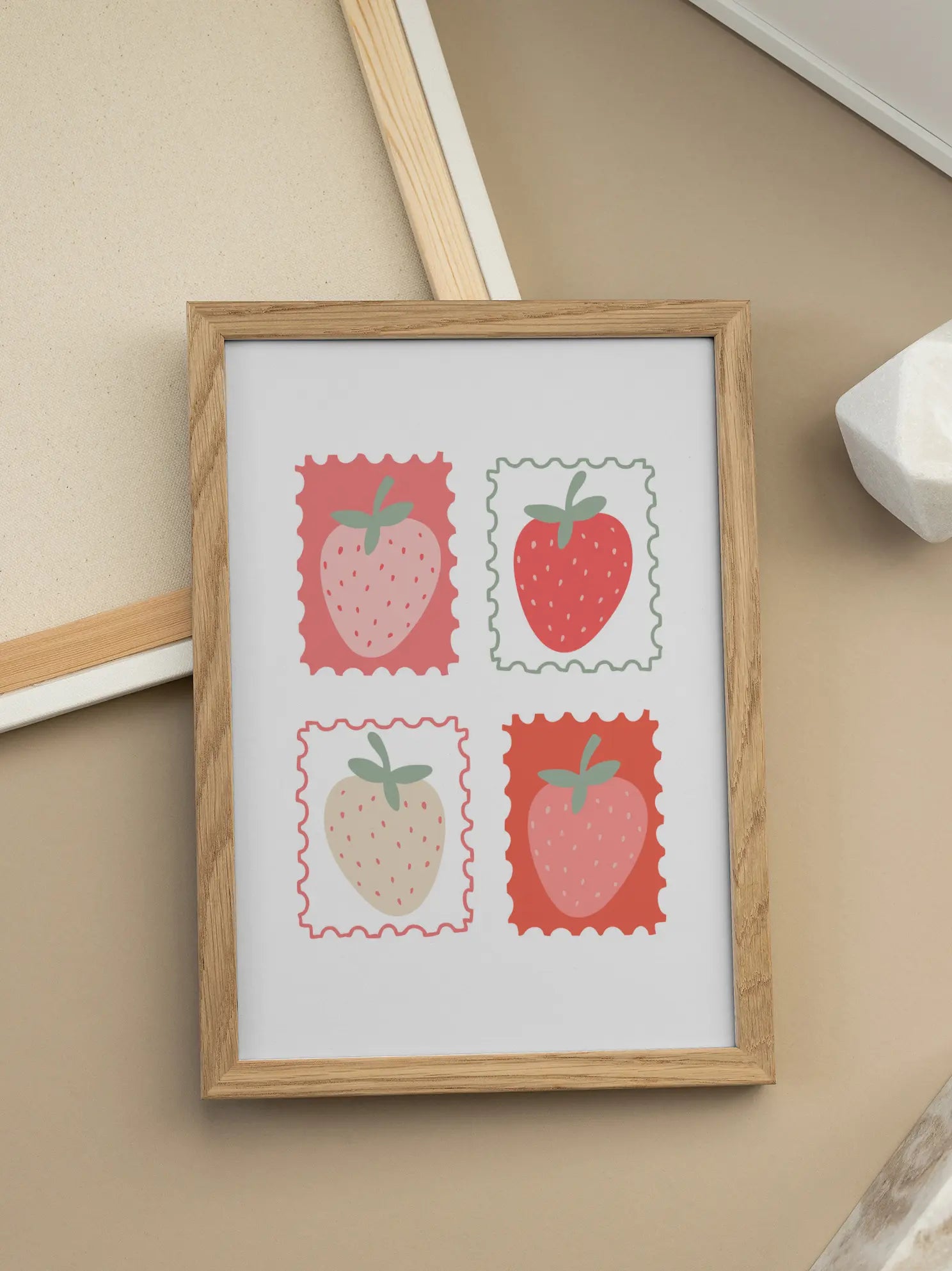 Strawberry Stamps Poster