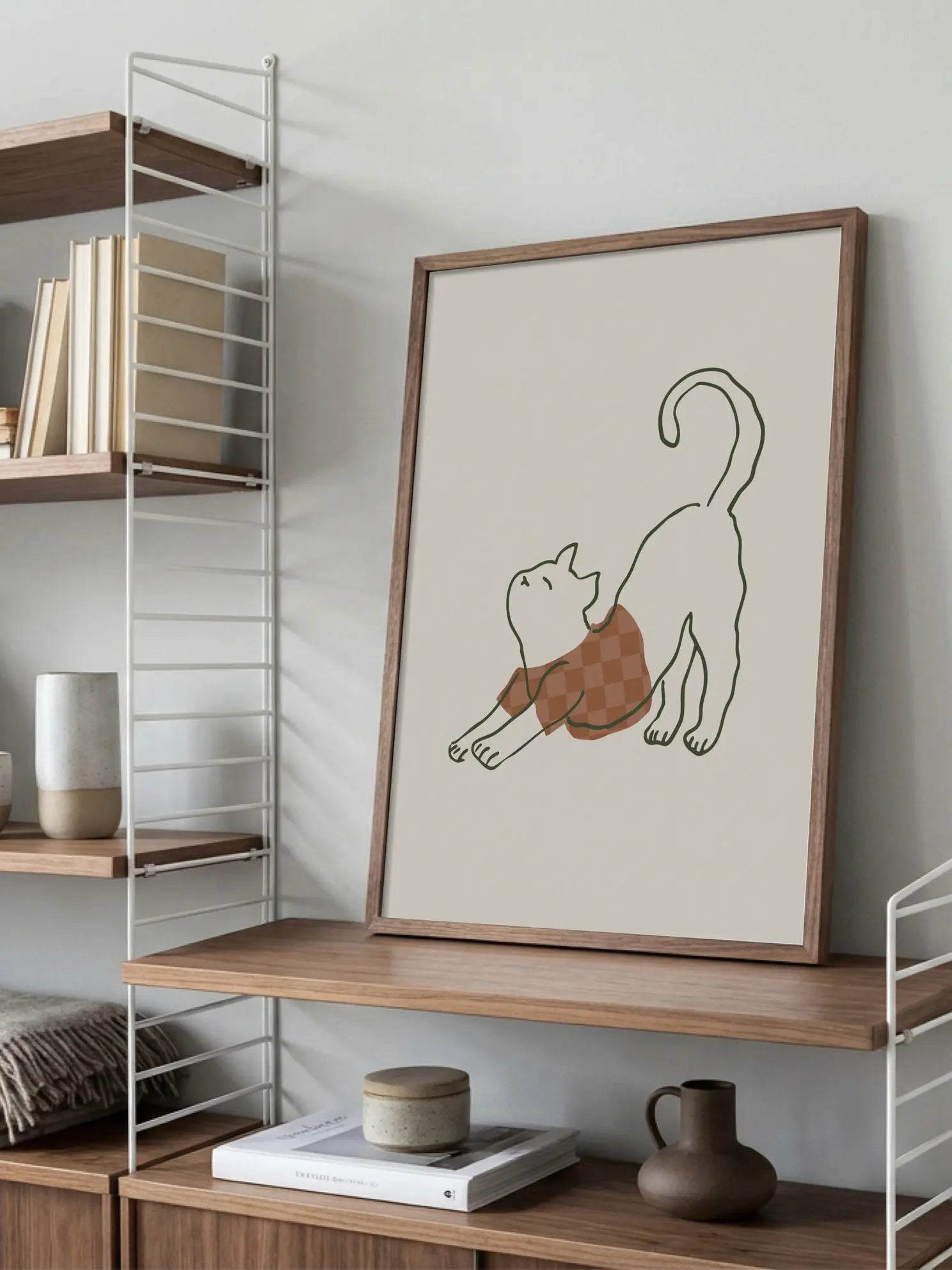 Stretching Yoga Cat Poster
