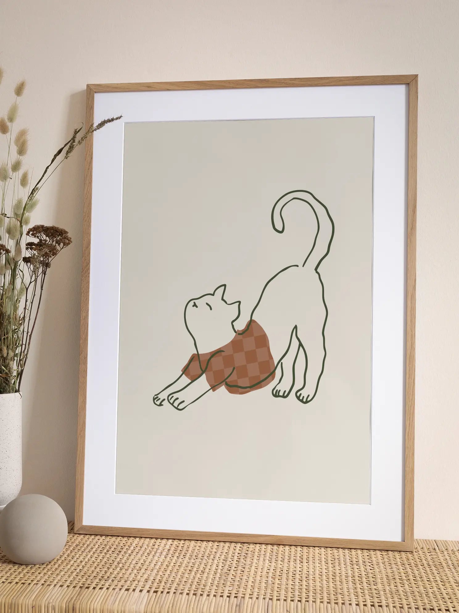 Stretching Yoga Cat Poster