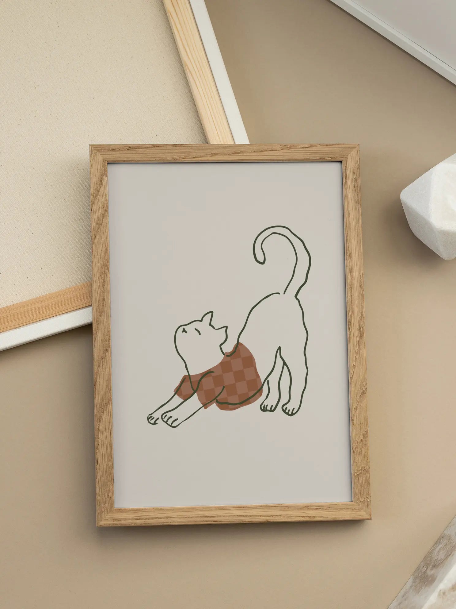 Stretching Yoga Cat Poster