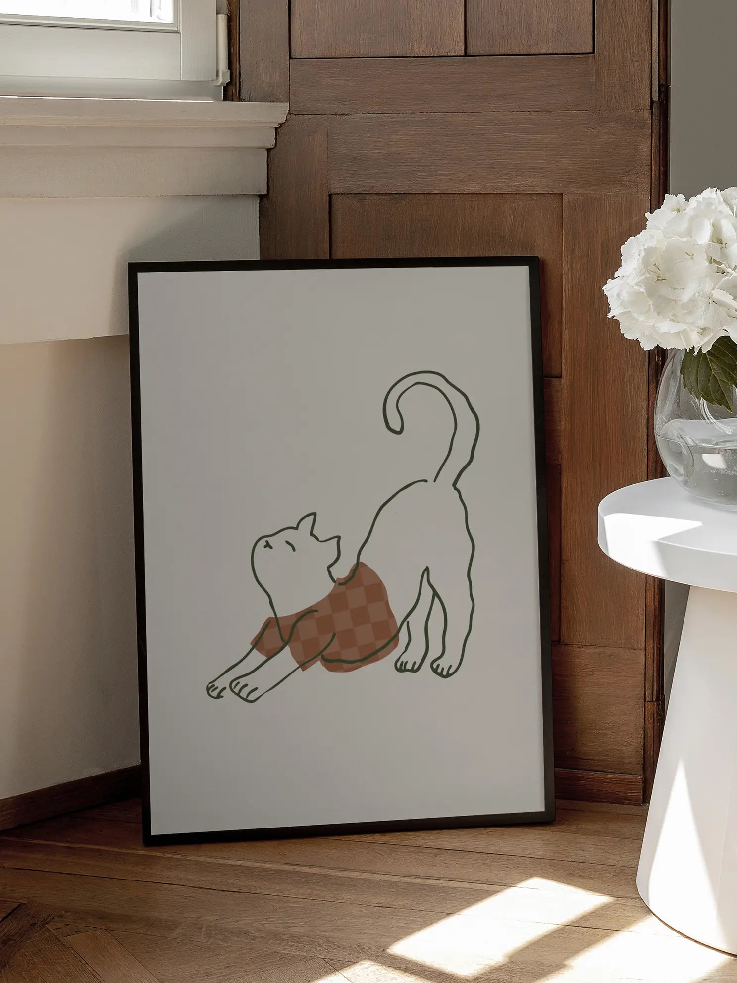 Stretching Yoga Cat Poster