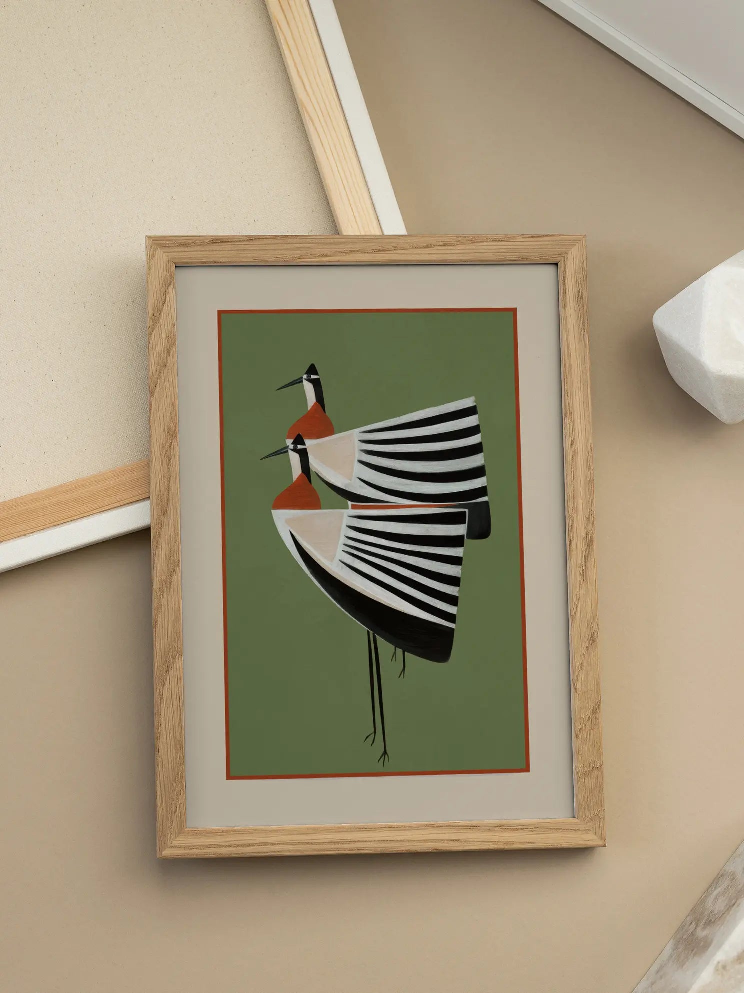 Striped Birds Poster