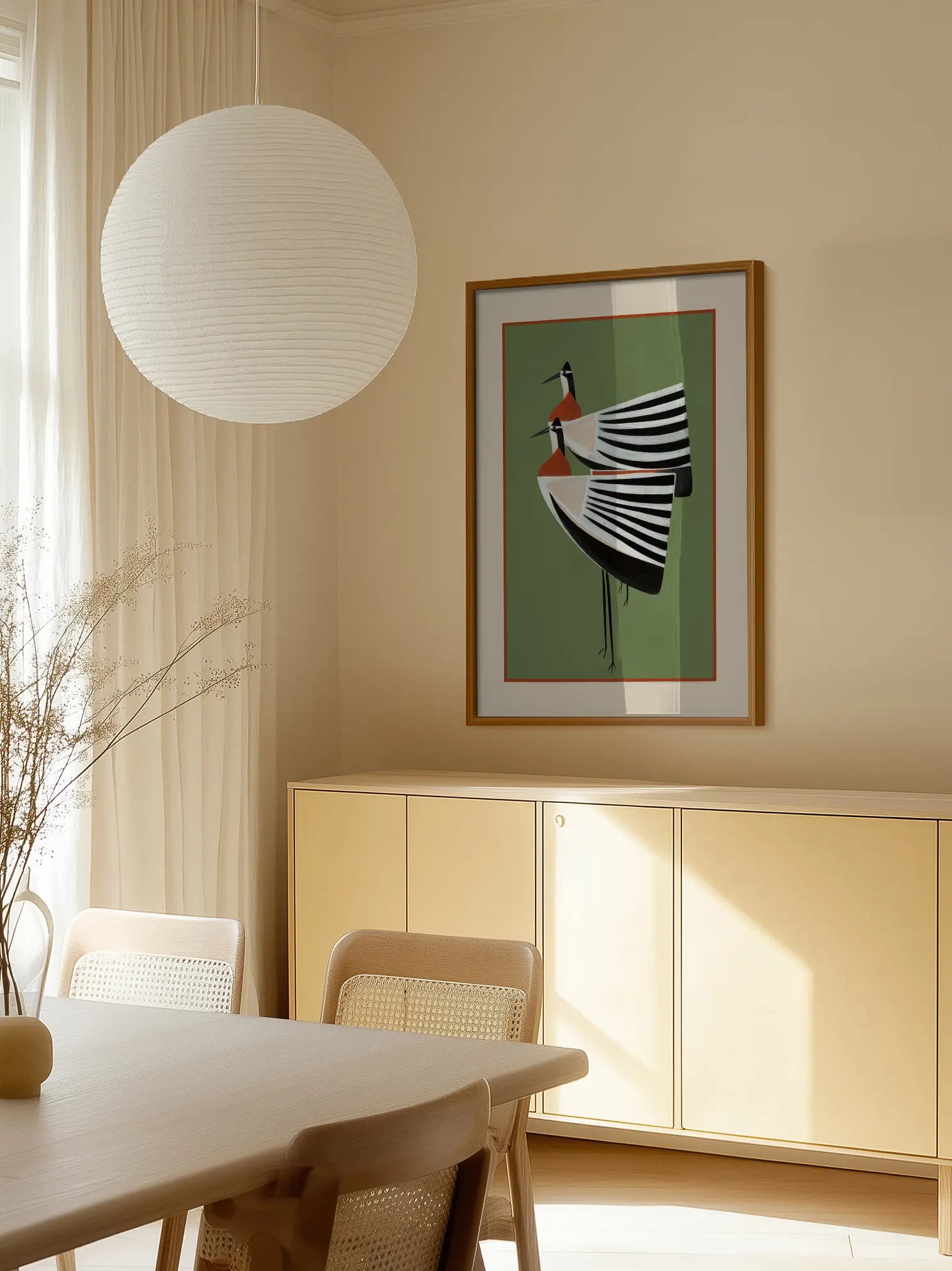 Striped Birds Poster