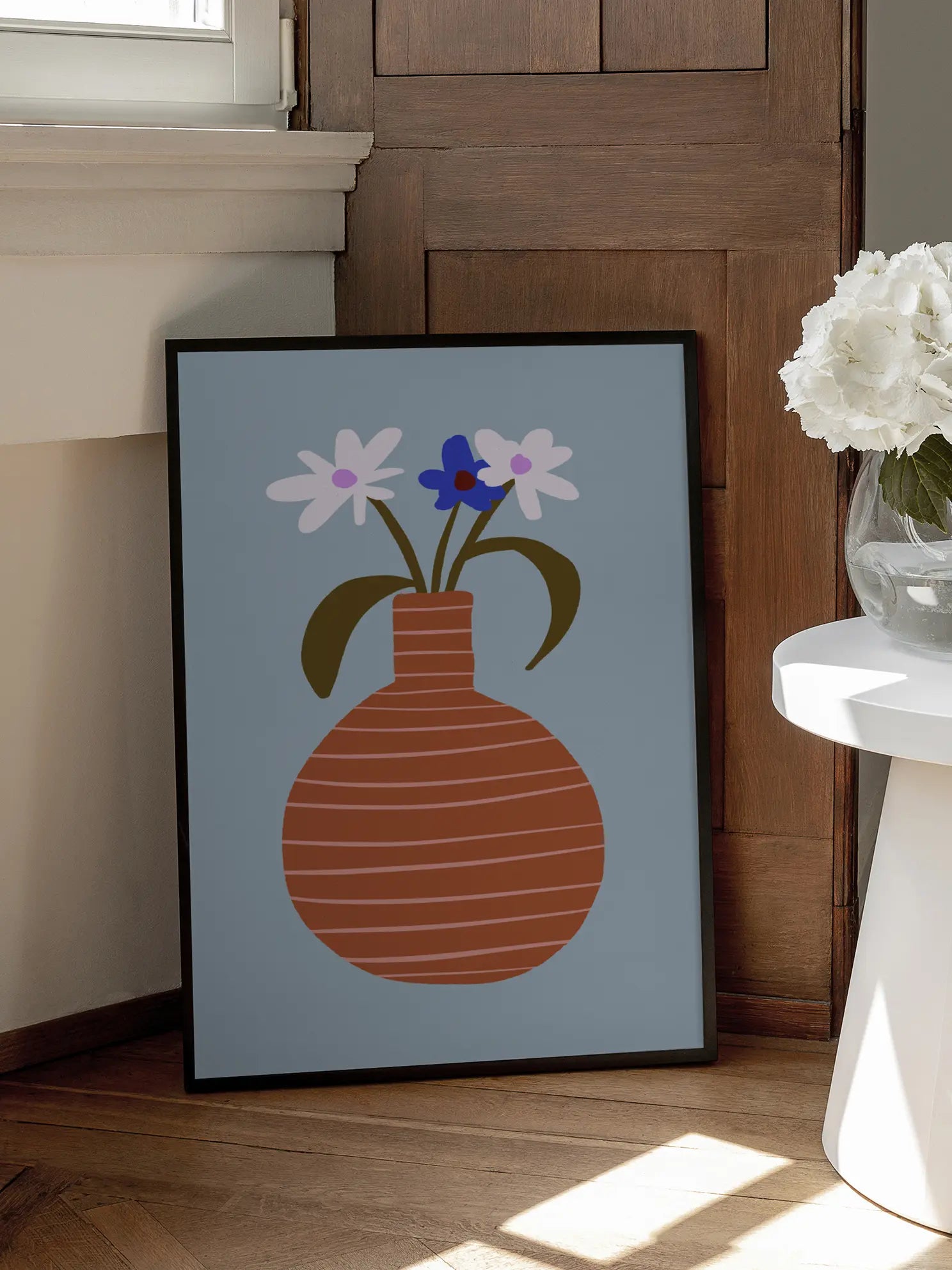 Striped Clay Vase Poster