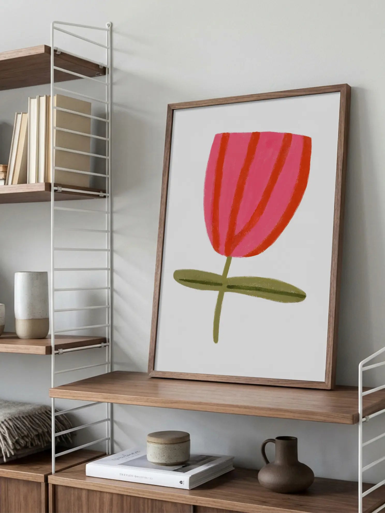 Striped Flower Poster