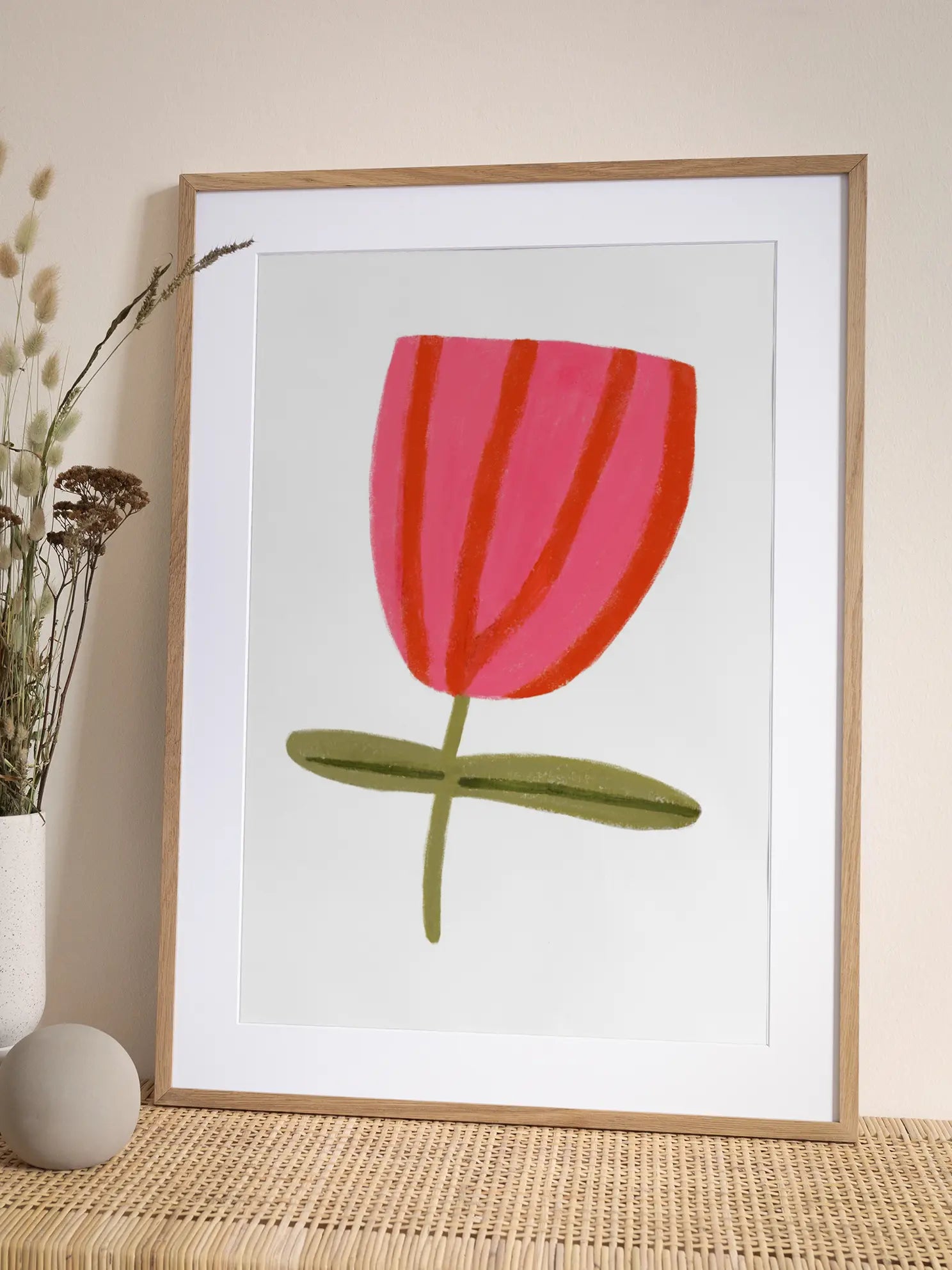 Striped Flower Poster