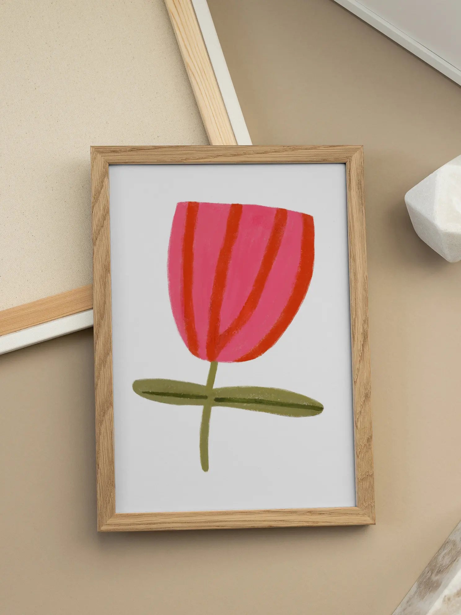 Striped Flower Poster