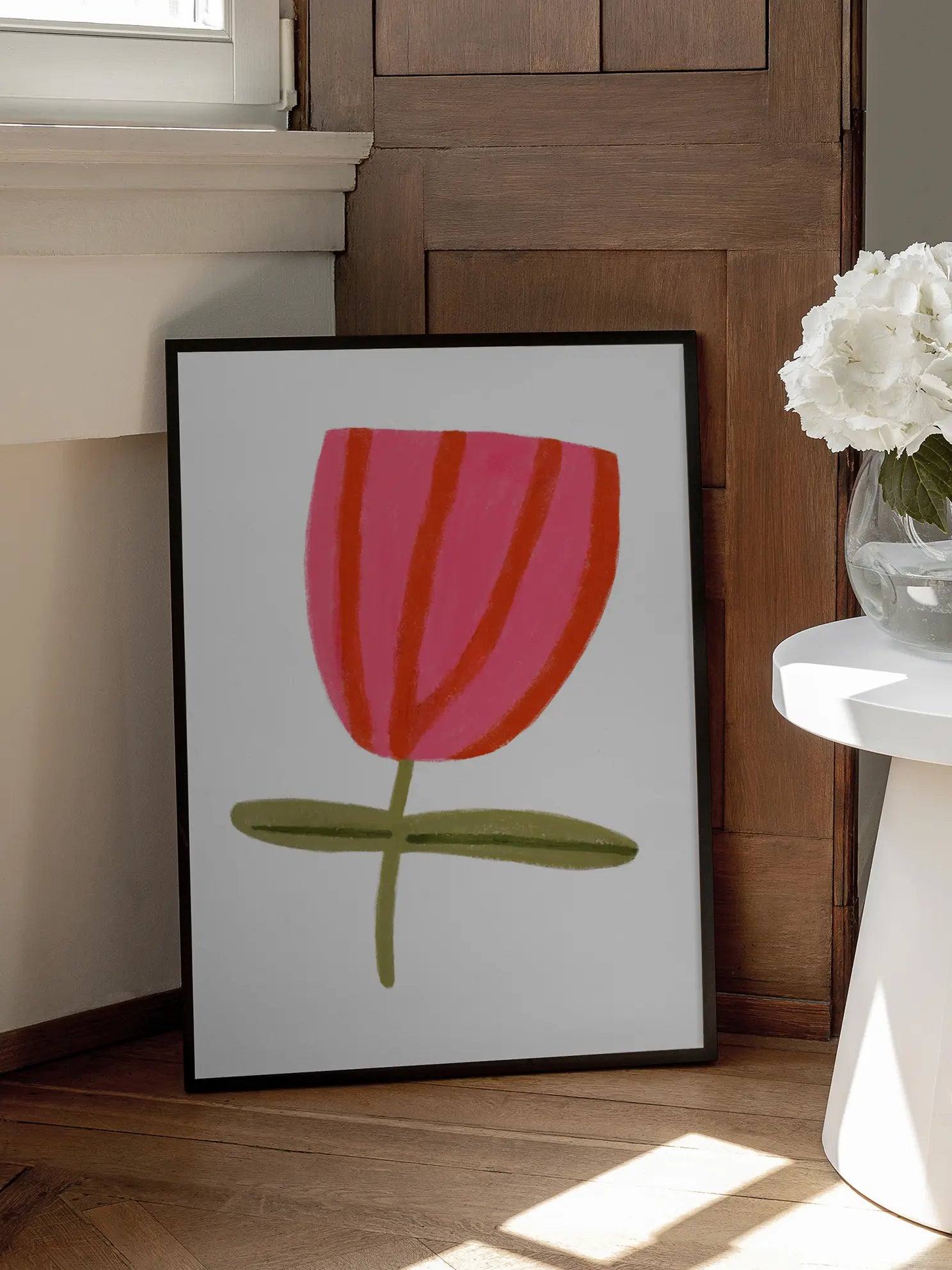 Striped Flower Poster