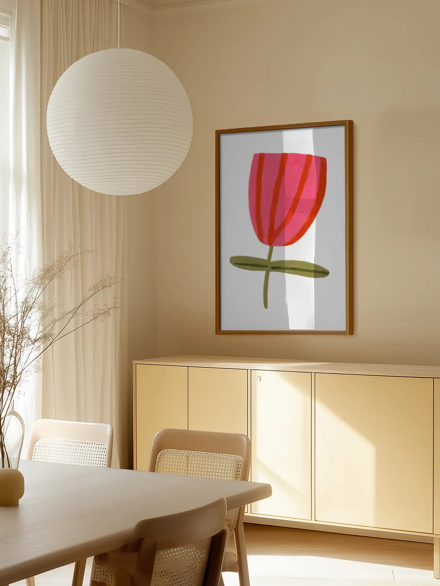 Striped Flower Poster