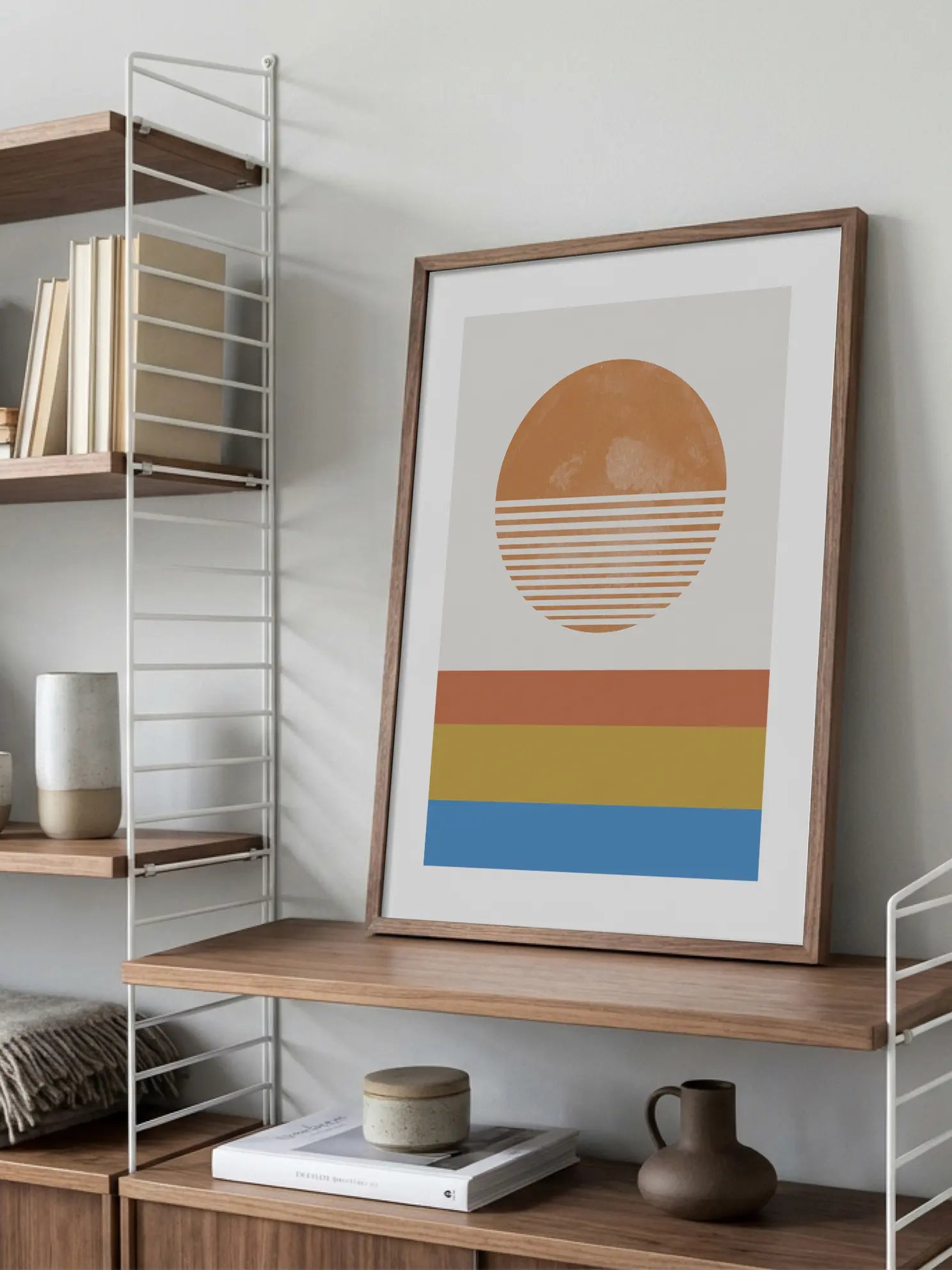 Striped Horizon Sun Poster