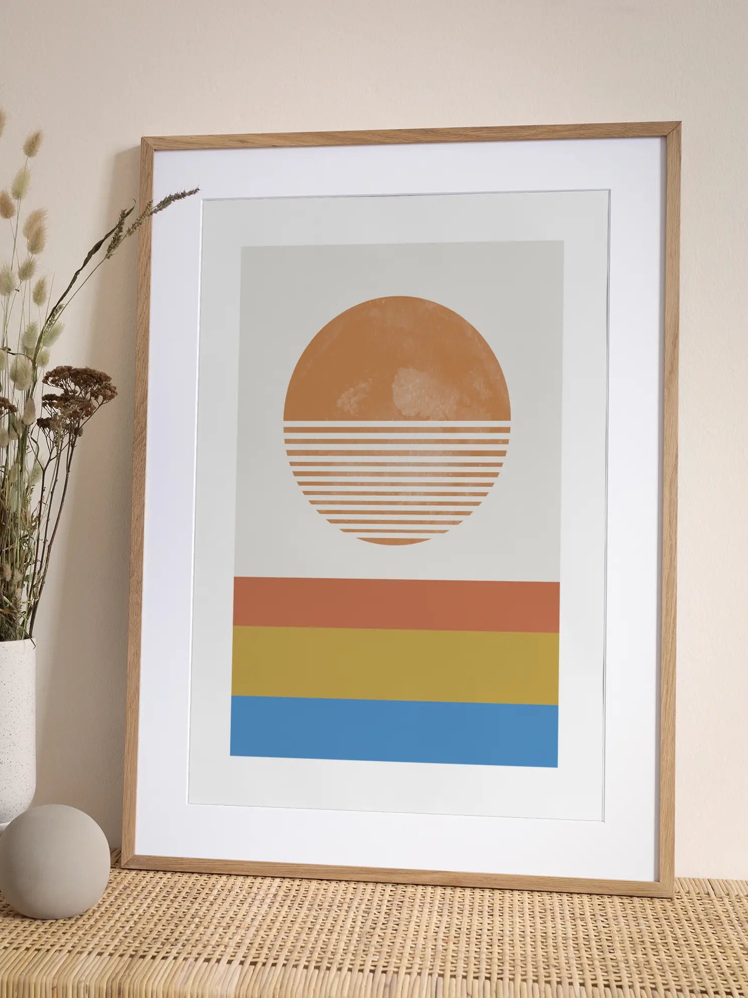 Striped Horizon Sun Poster