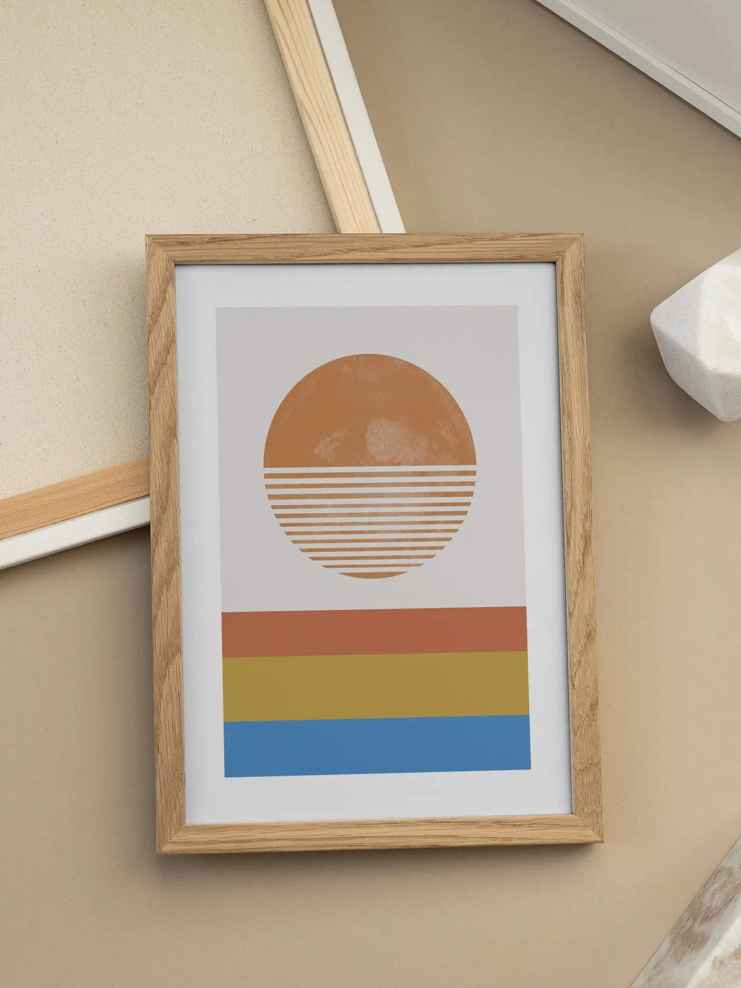 Striped Horizon Sun Poster