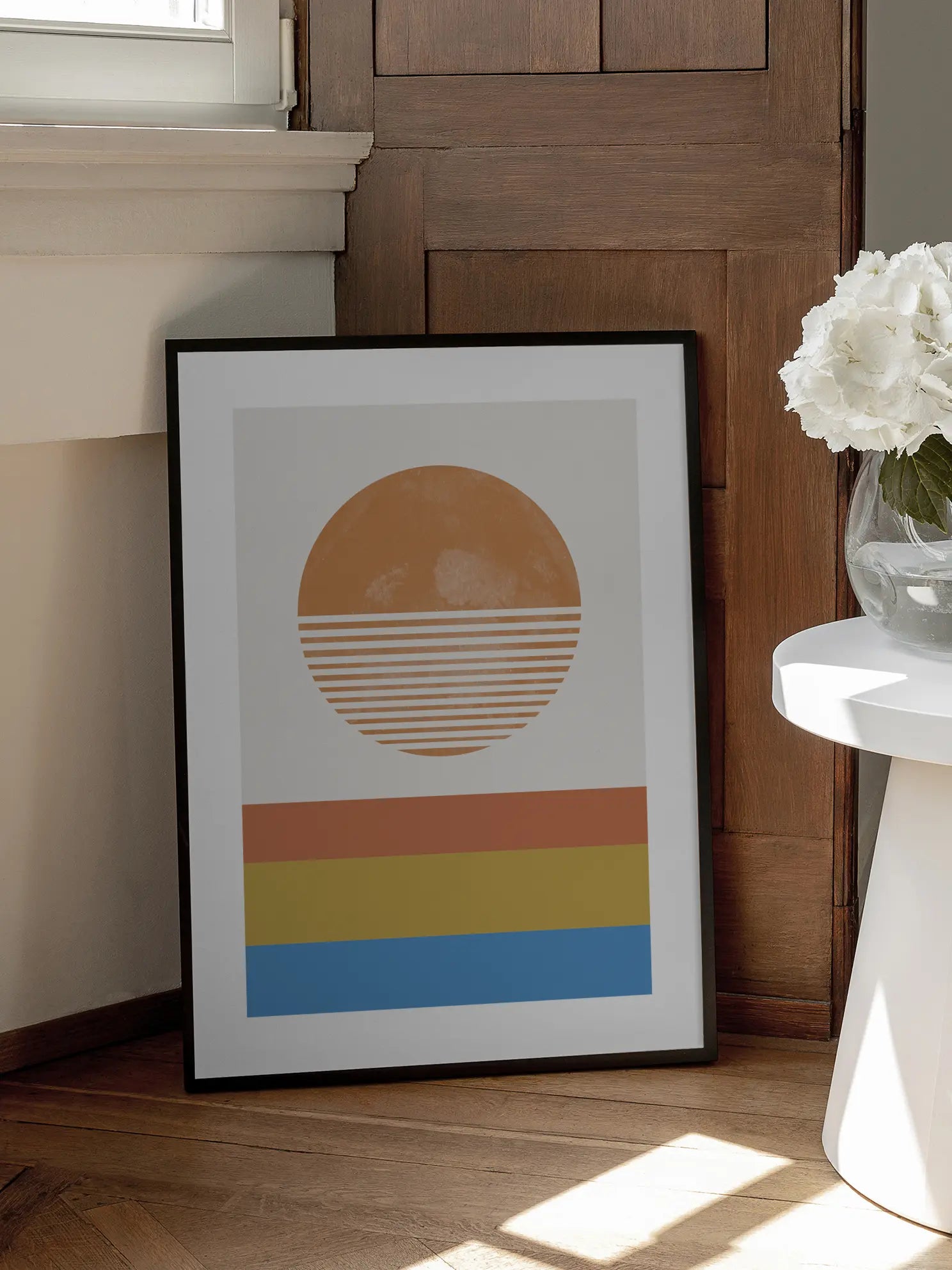 Striped Horizon Sun Poster