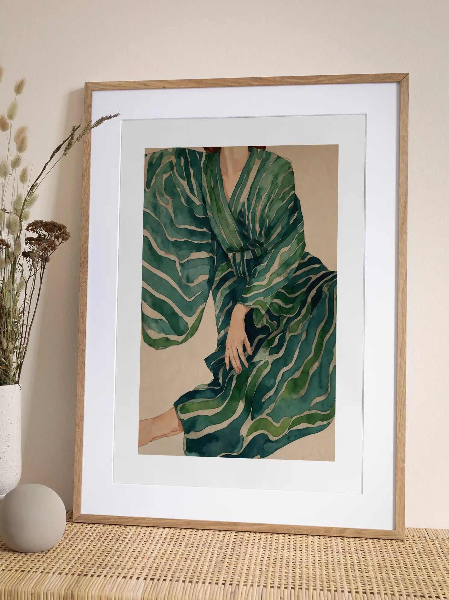 Striped Kimono Poster