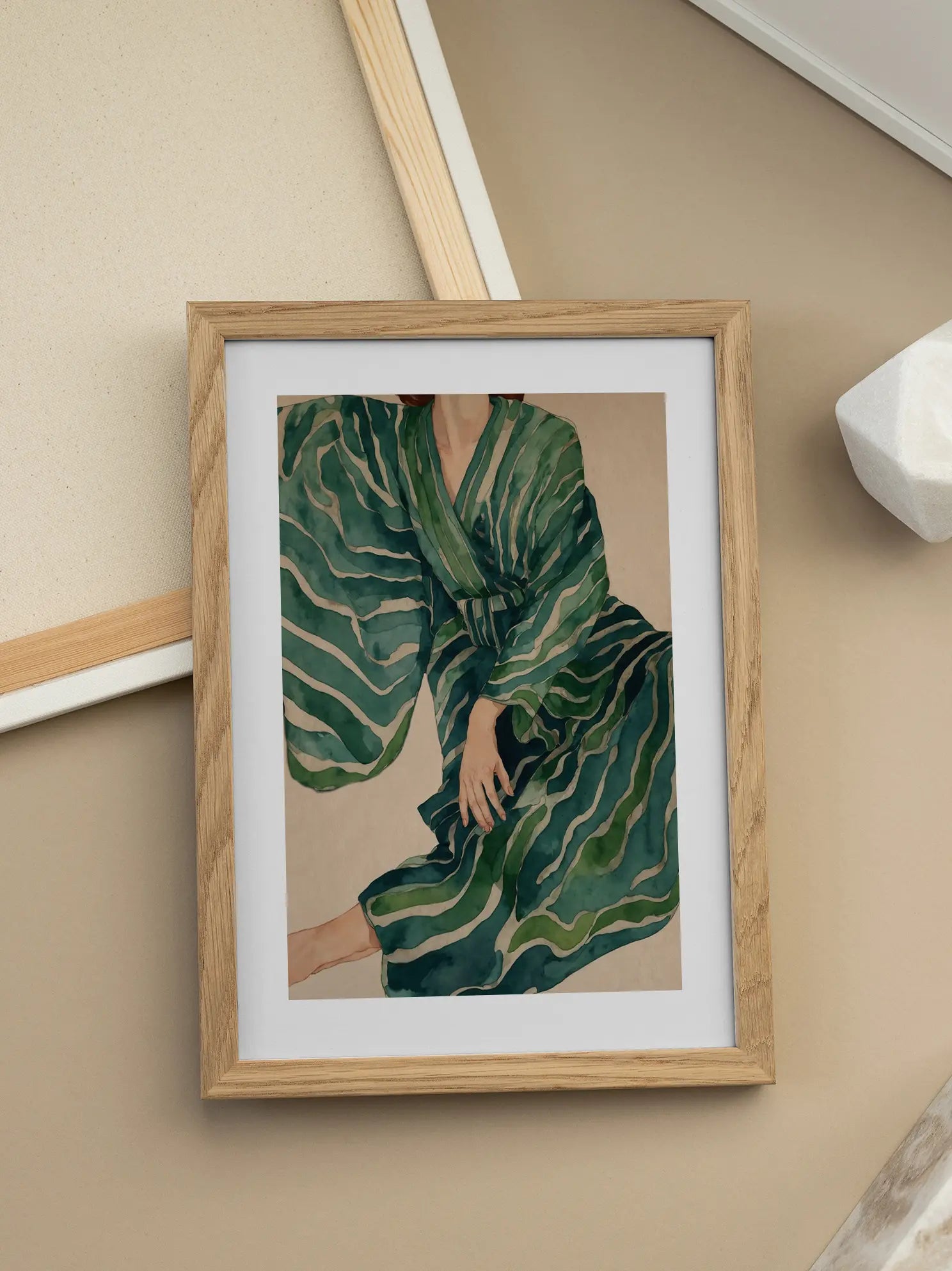 Striped Kimono Poster