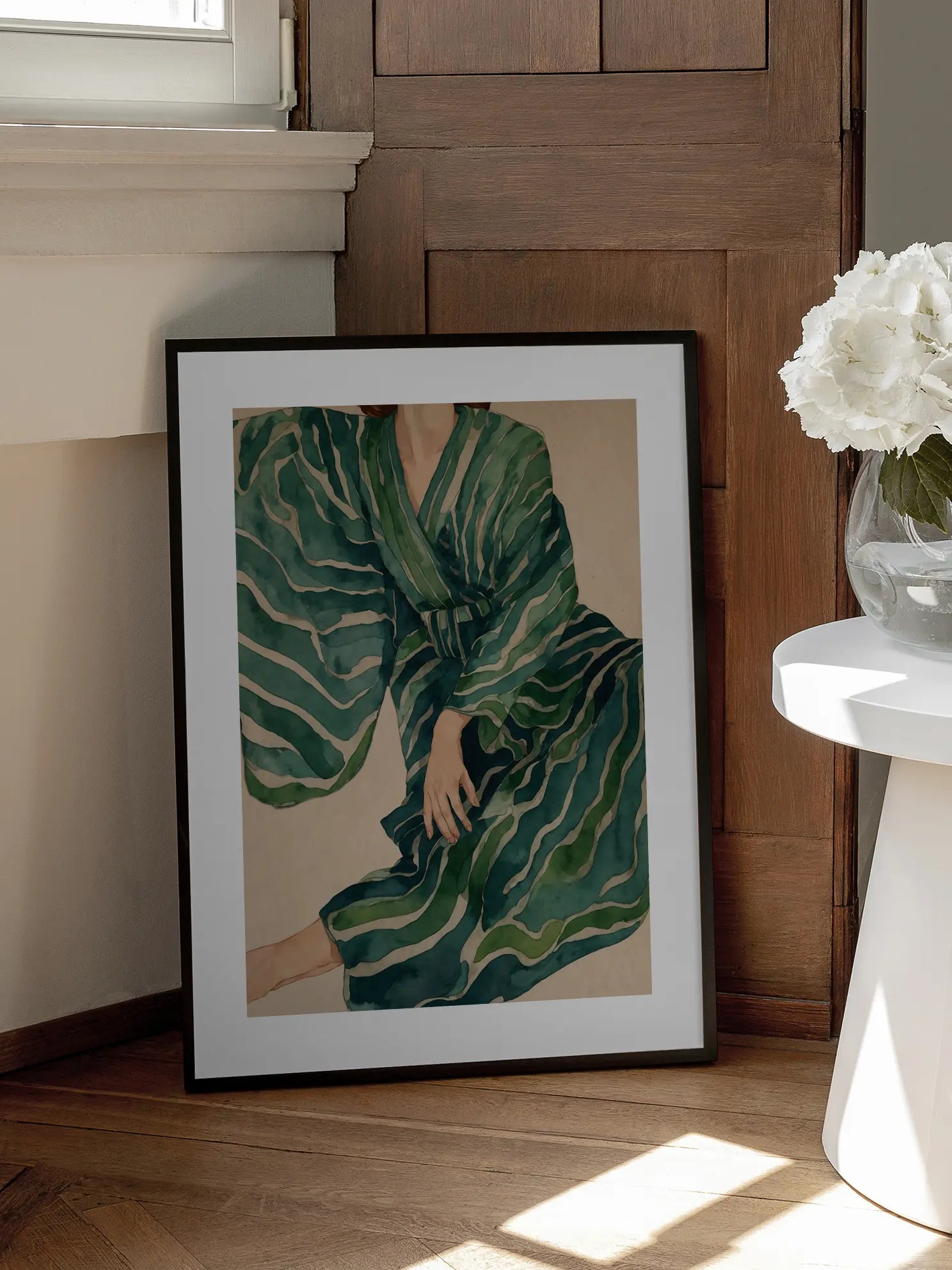 Striped Kimono Poster