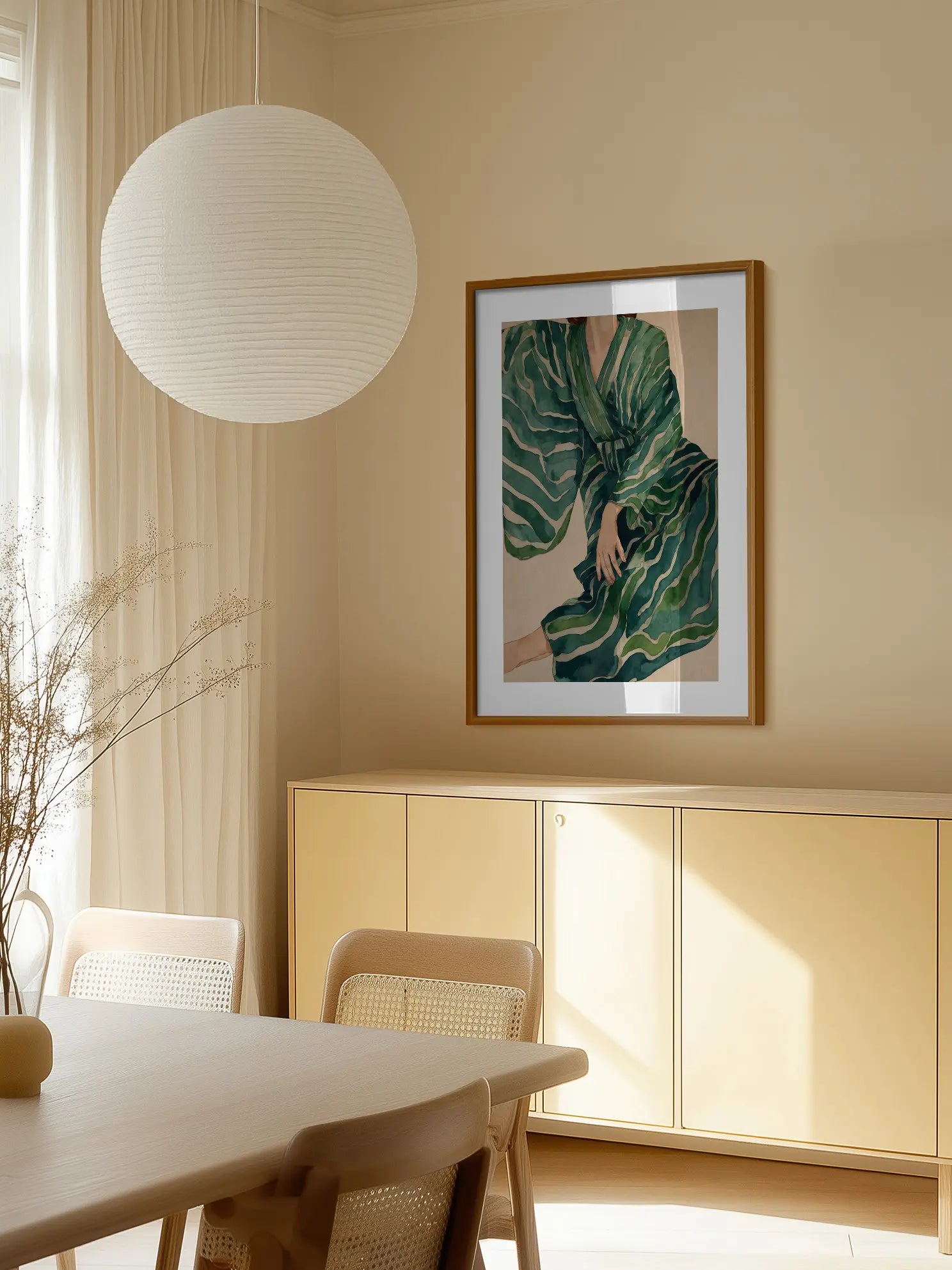 Striped Kimono Poster